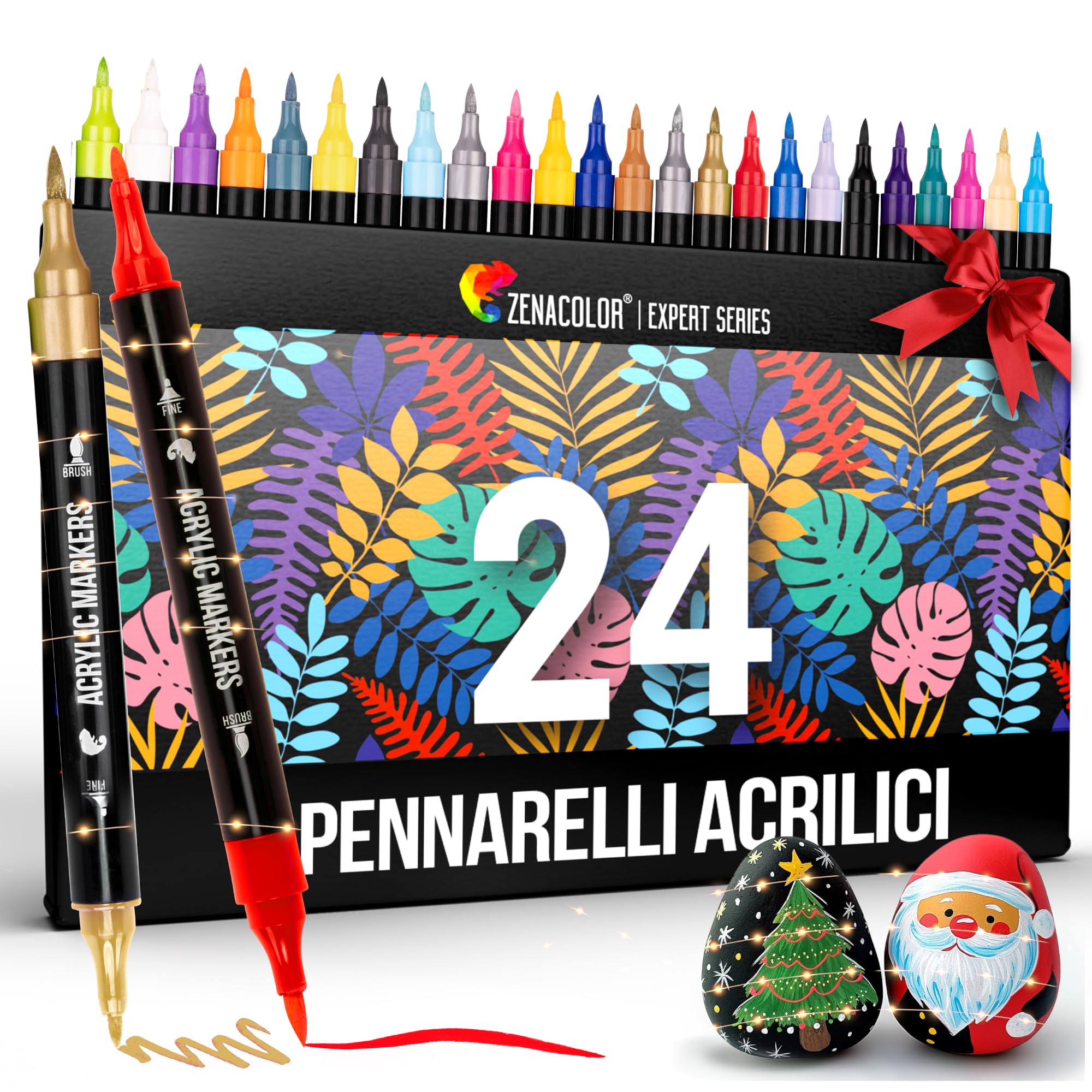 Zenacolor Pennarelli Acrilici Doppia Punta - 24 Colori