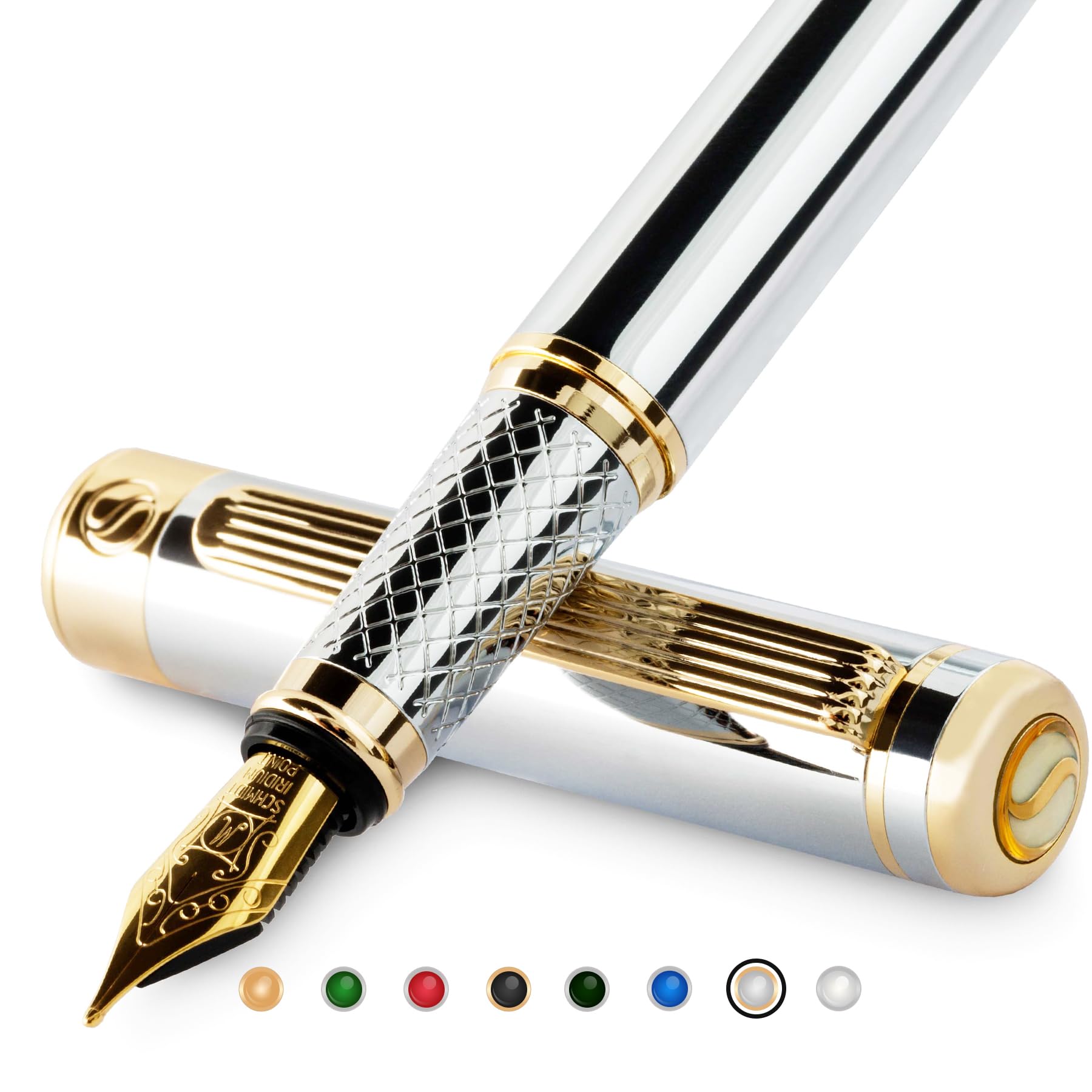 Scriveiner Penna Stilografica Premium Argento Cromato