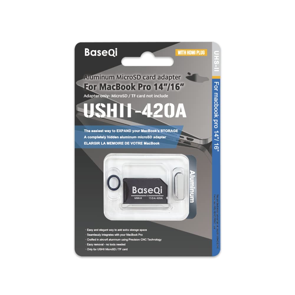 Baseqi Adattatore microSD UHS-II per MacBook Pro 2021 M1