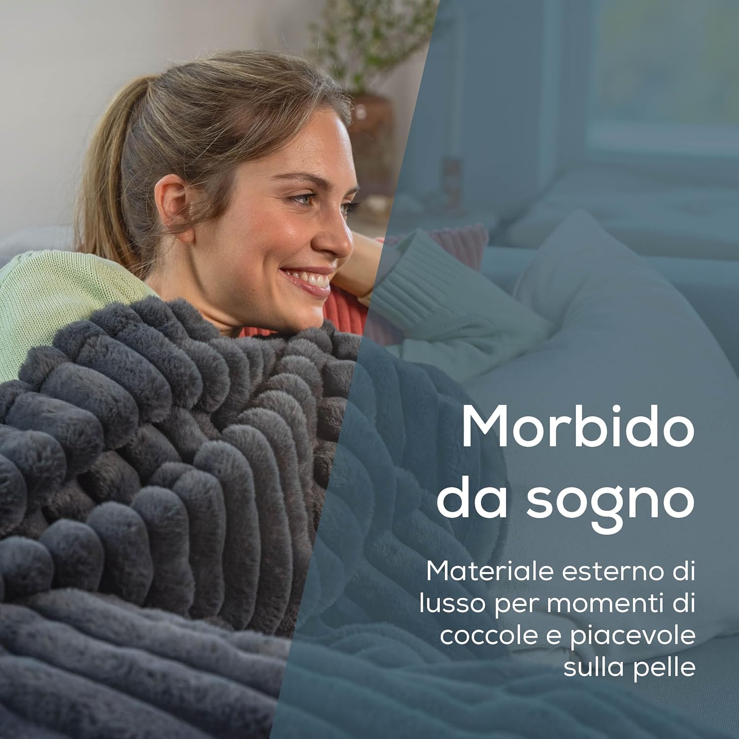 Beurer HD 82 Stockholm Termocoperta Soffice, Grigia - immagine 3