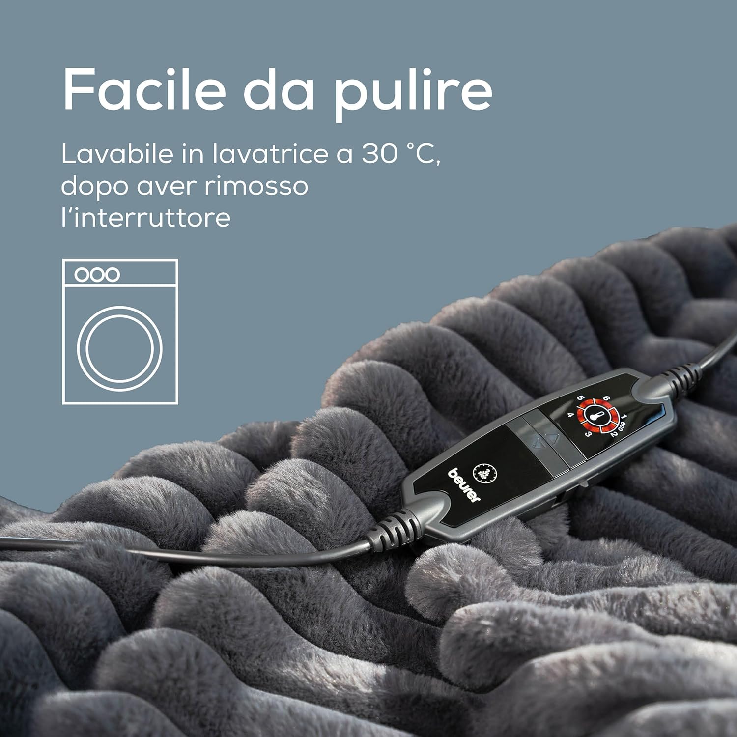 Beurer HD 82 Stockholm Termocoperta Soffice, Grigia - immagine 5