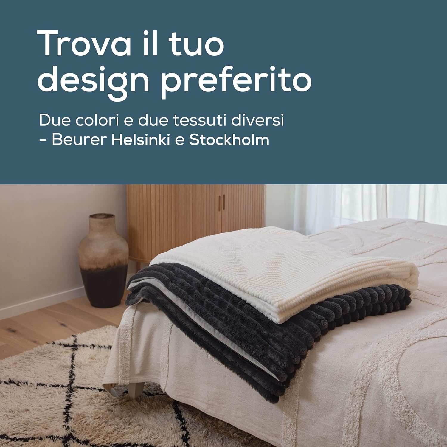 Beurer HD 82 Stockholm Termocoperta Soffice, Grigia - immagine 7