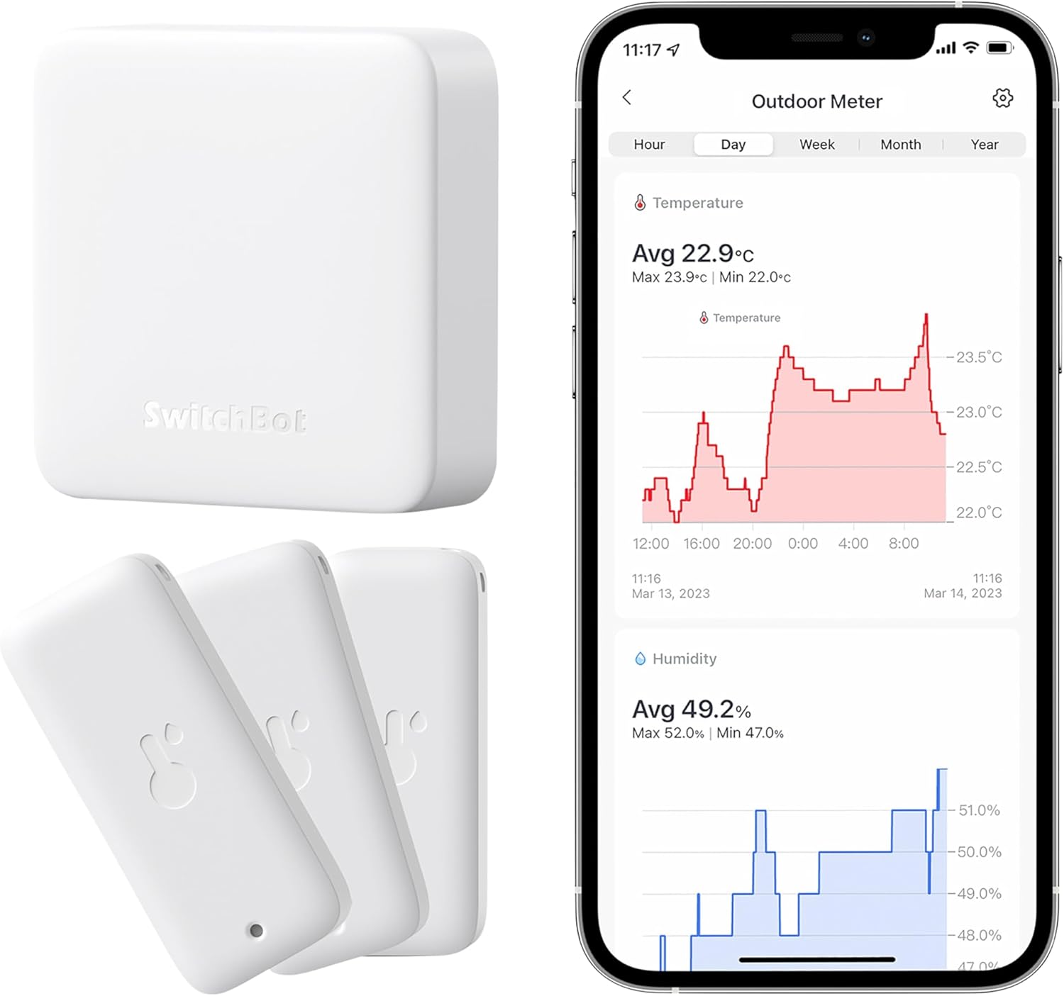 SwitchBot Smart Bundle - Confezione da 3 termoigrometro & Hub Mini - immagine 1