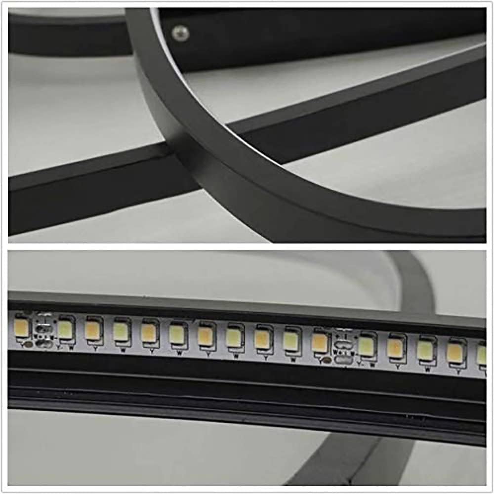 Mqw Lampadario a LED Ovale 95cm, Bianco e Nero - immagine 5