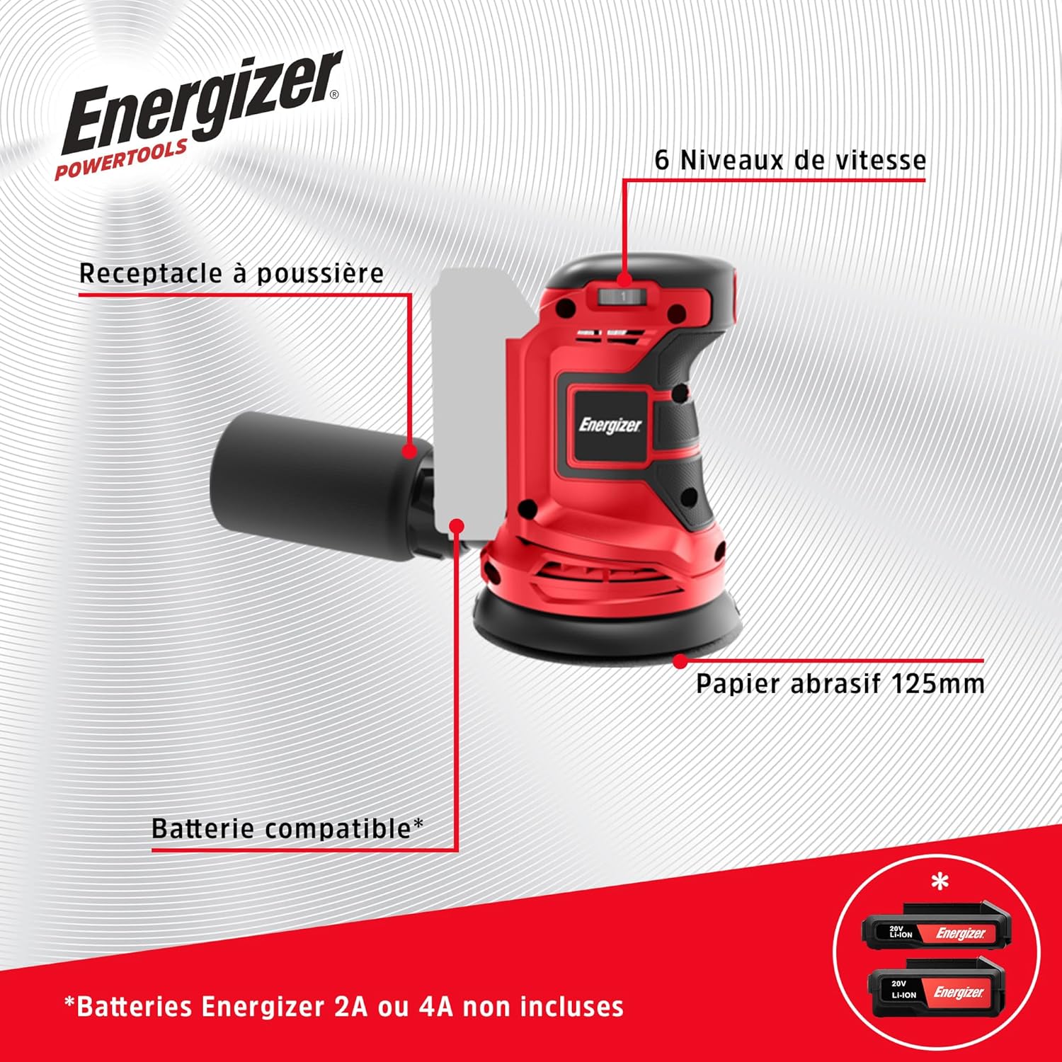 Energizer Levigatrice Orbitale Cordless 20V 10.000 giri/min - immagine 2