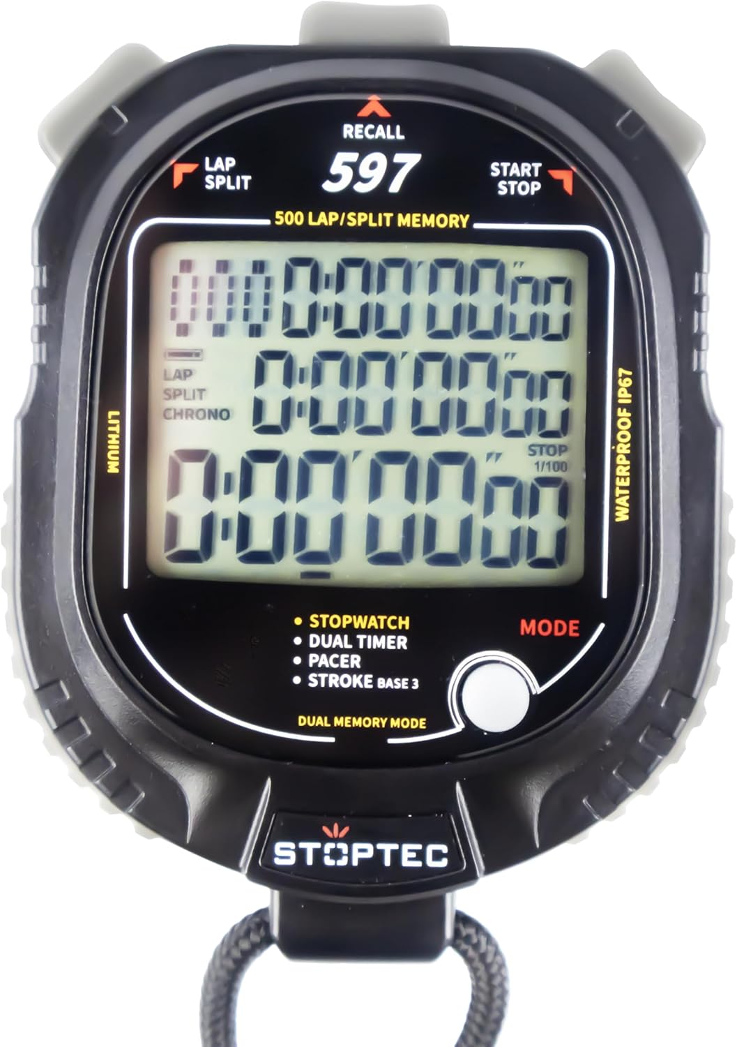 Stoptec - Cronometro 597 con Display 3 Righe - immagine 1