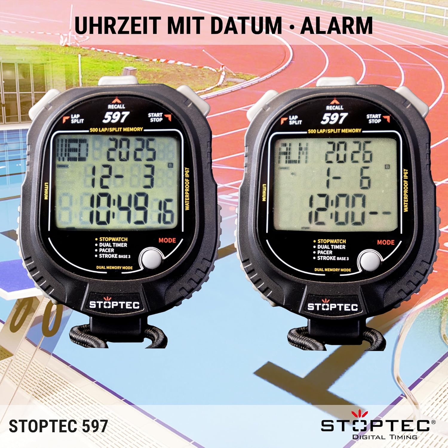 Stoptec - Cronometro 597 con Display 3 Righe - immagine 7