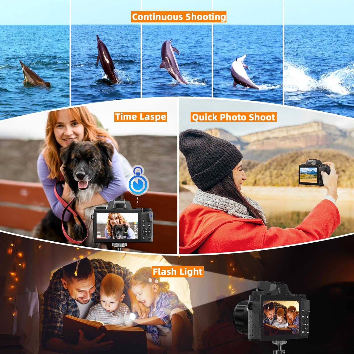 Ccn Fotocamera Digitale 4K 64MP con Touchscreen 3.0" - immagine 6