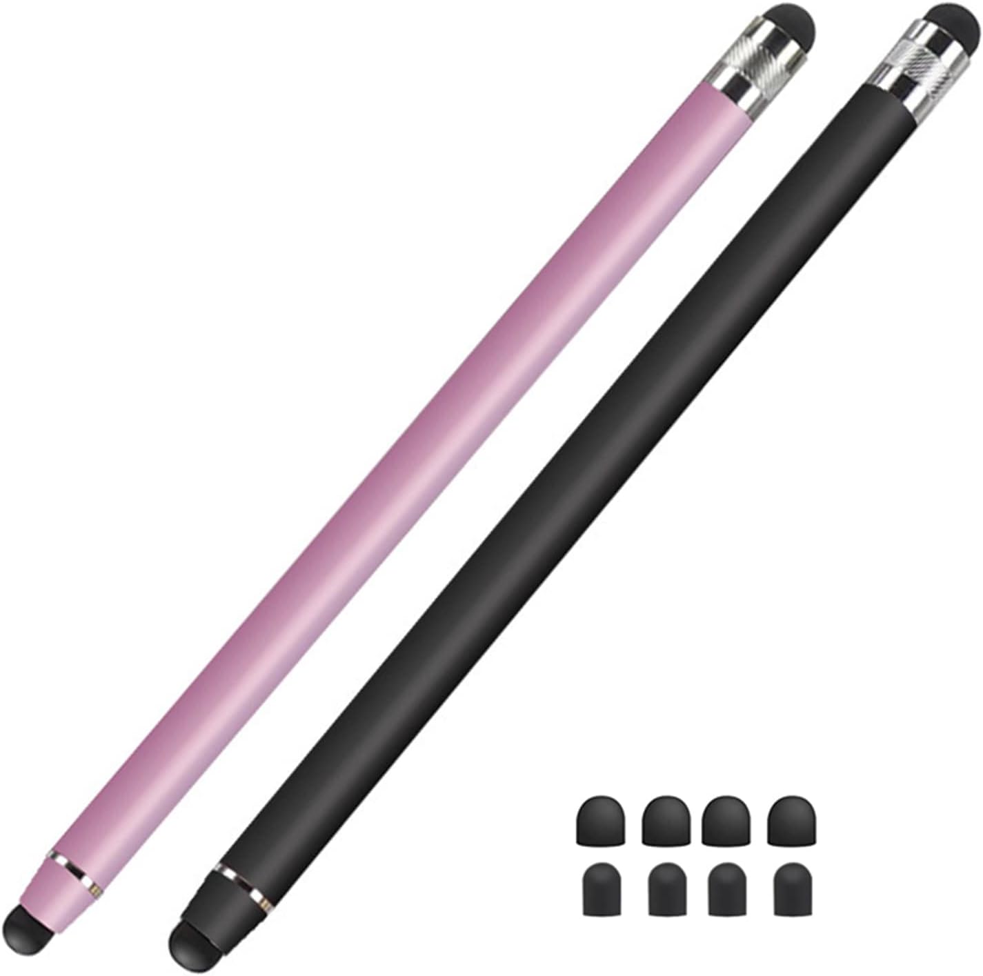 Penne per Tablet 2 Pezzi 2 in 1, Nero+Rosa - immagine 1
