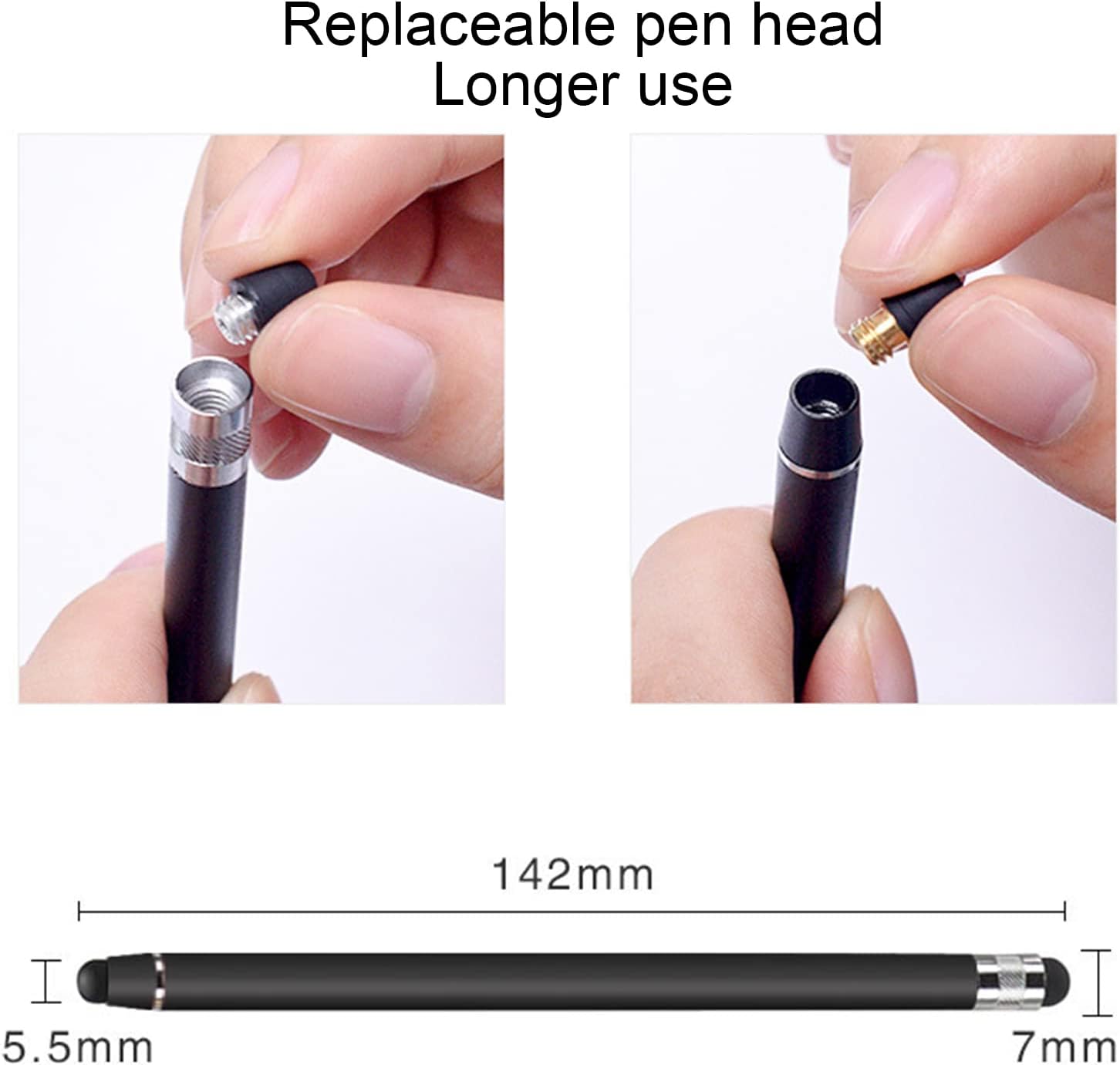 Penne per Tablet 2 Pezzi 2 in 1, Nero+Rosa - immagine 3