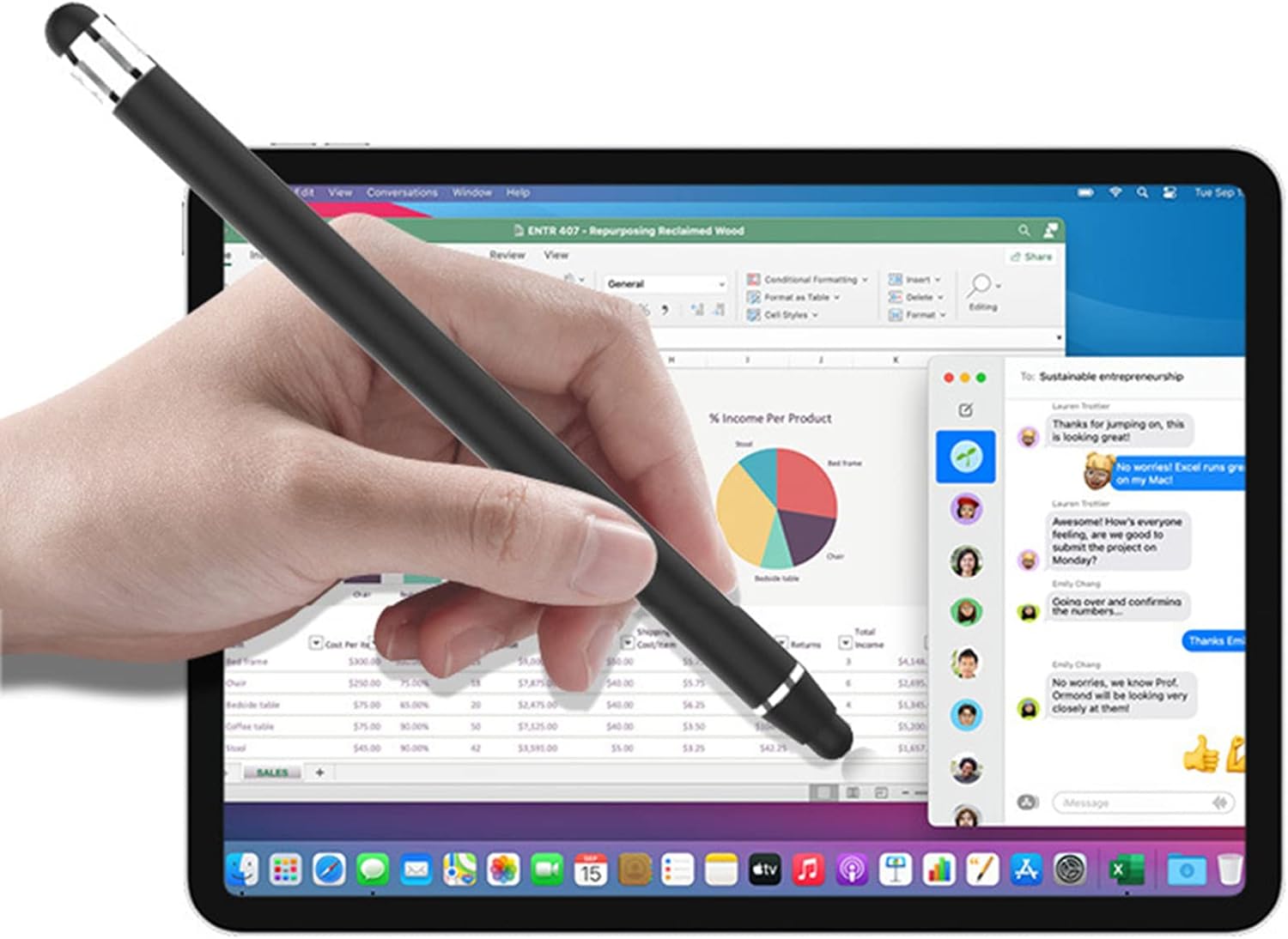 Penne per Tablet 2 Pezzi 2 in 1, Nero+Rosa - immagine 4