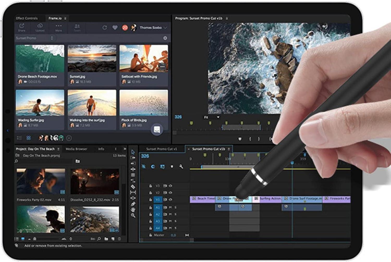 Penne per Tablet 2 Pezzi 2 in 1, Nero+Rosa - immagine 5