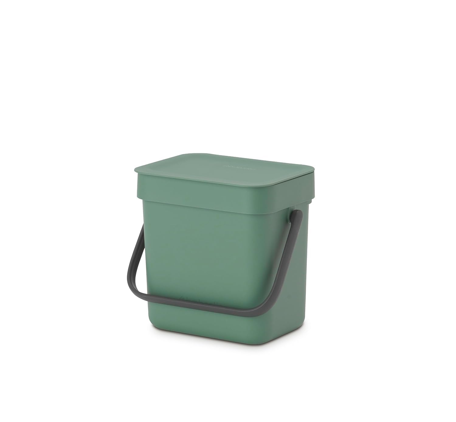 Brabantia Sort & Go Pattumiera 3L (Fir Green), Pattumiera cucina in plastica con maniglia, Secchio spazzatura salvaspazio con coperchio stay open rimovibile, Cestino umido facile da pulire