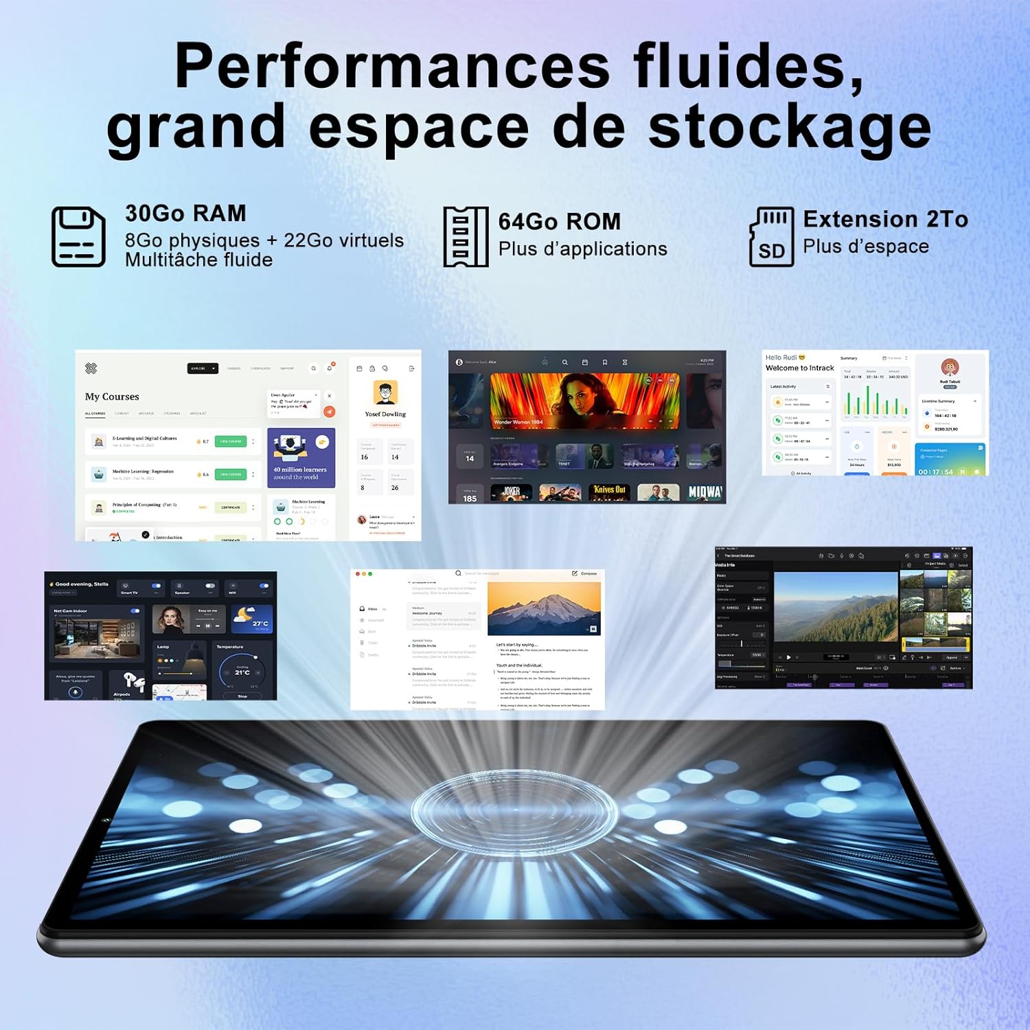 Tablet 10 Pollici Android 15 con Gemini AI, Grigio Chiaro - immagine 4