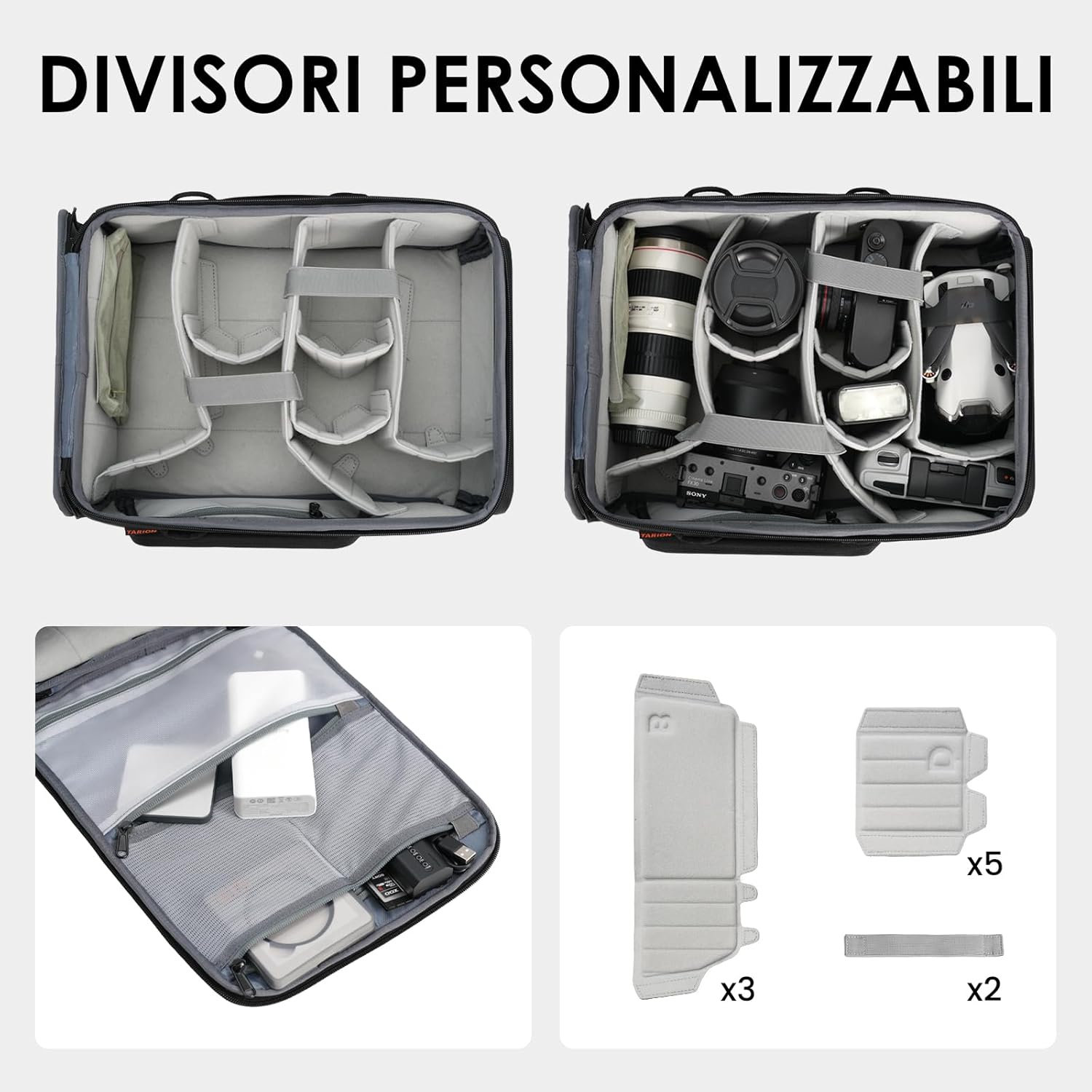 TARION Inserto Fotografico per Zaino/Borsa Reflex - immagine 2