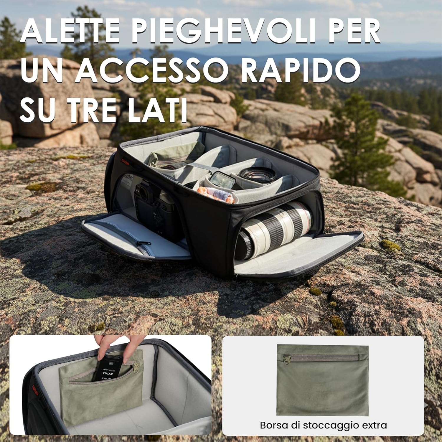 TARION Inserto Fotografico per Zaino/Borsa Reflex - immagine 3