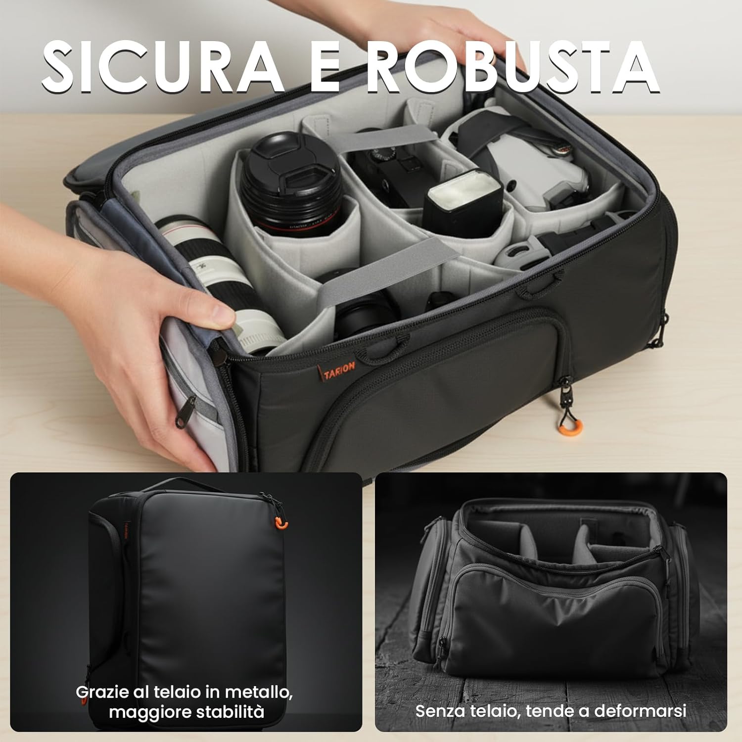 TARION Inserto Fotografico per Zaino/Borsa Reflex - immagine 4