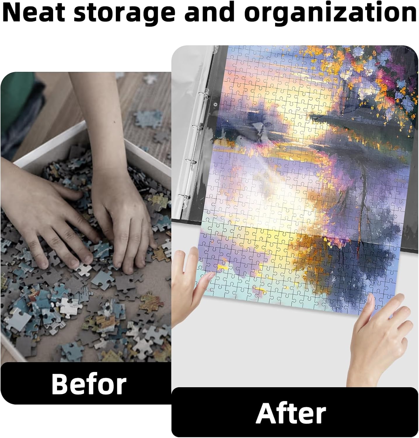 Mozooson Raccoglitore per Puzzle da 1000pz con 25 Tasche - immagine 5