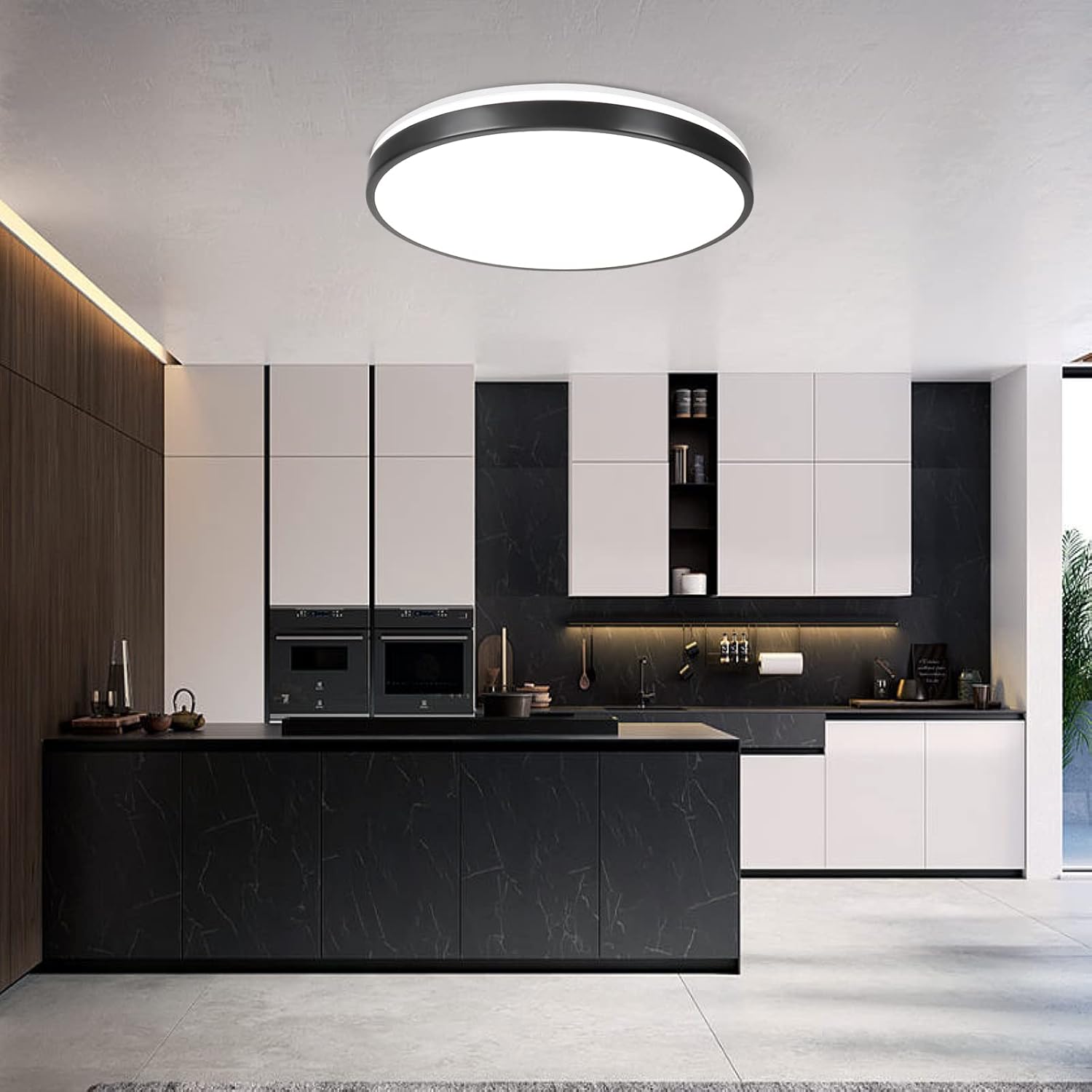 Horevo Plafoniera Bluetooth con Altoparlante 30CM, Nera - immagine 5