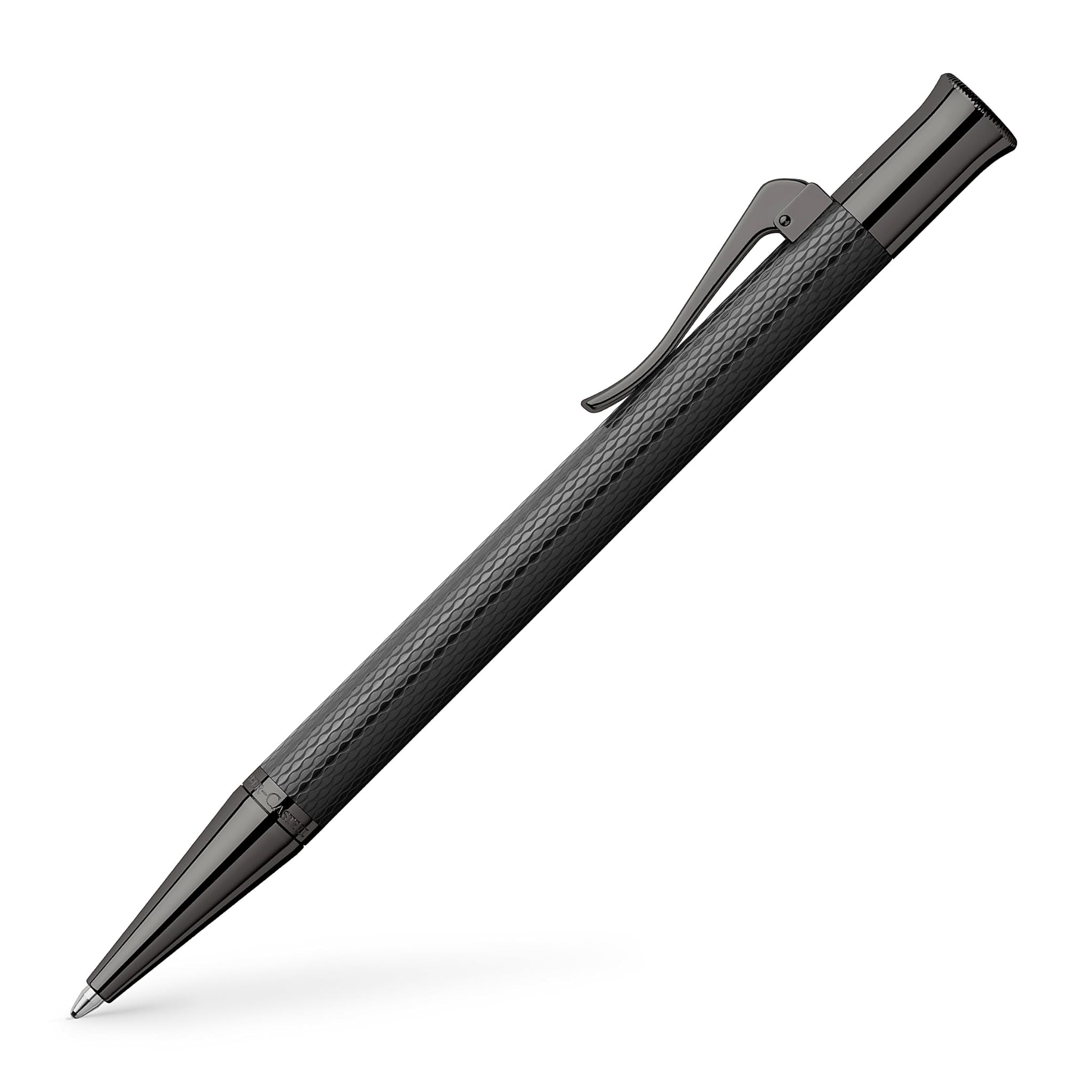 Graf von Faber-Castell 145268 - Penna a sfera Guilloche Black Edition, larghezza tratto B, con confezione regalo di alta qualità