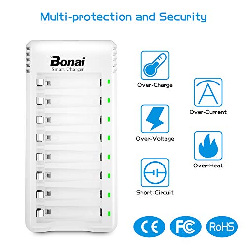 BONAI Batterie Ricaricabili AA 2800mAh - 8 Pezzi - immagine 5