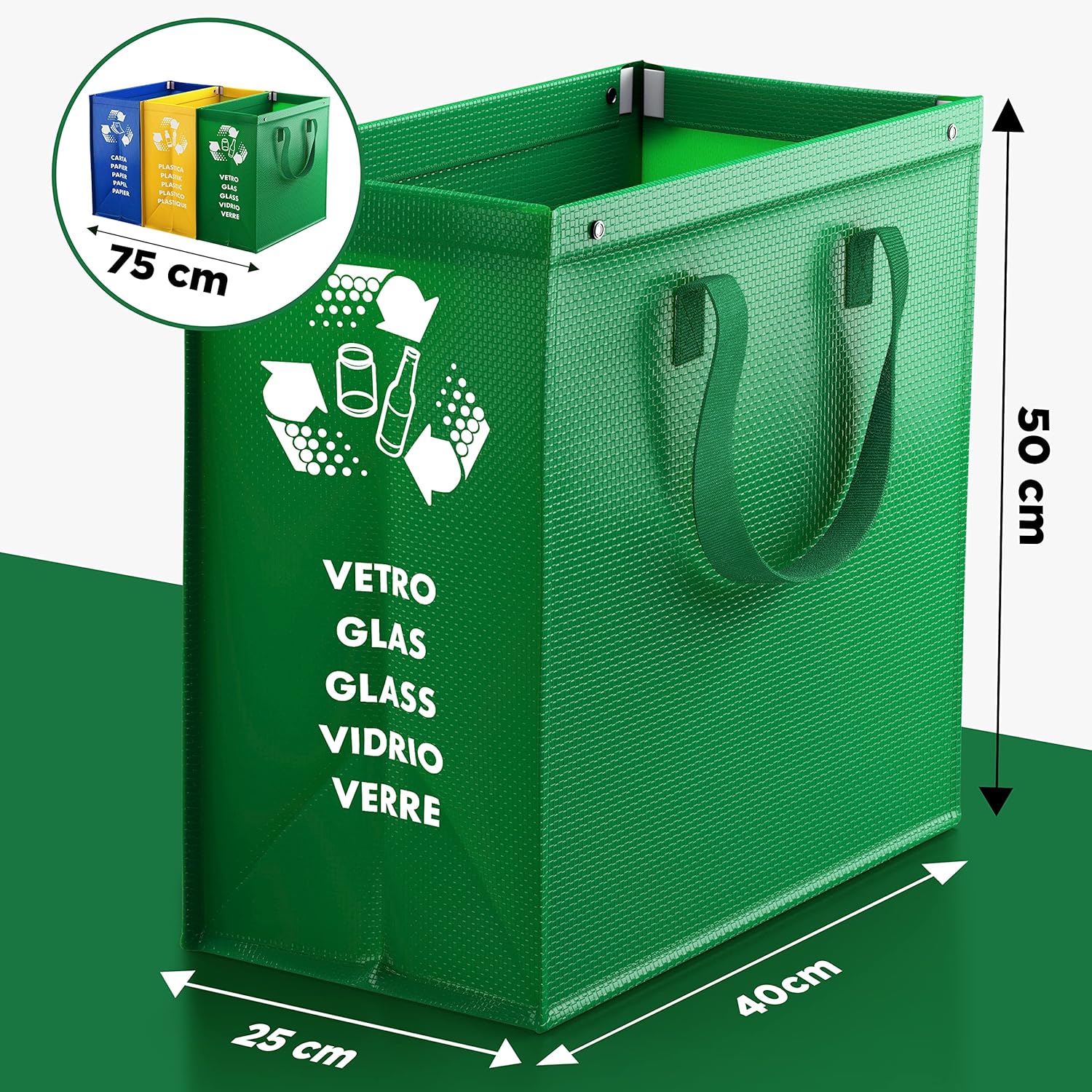 Ptms® Borse Raccolta Differenziata - 3 Bidoni Interno/Esterno - immagine 2