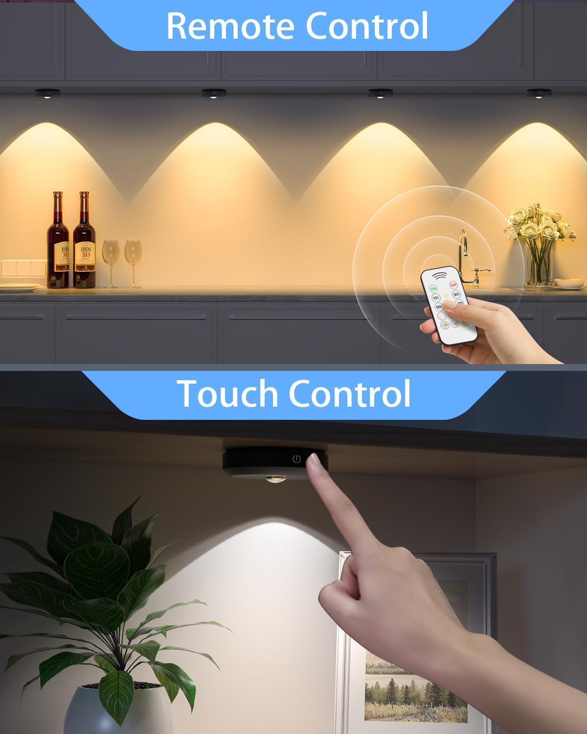 WILLED Luci LED Armadio Ricaricabili con Telecomando (6 pz) - immagine 4