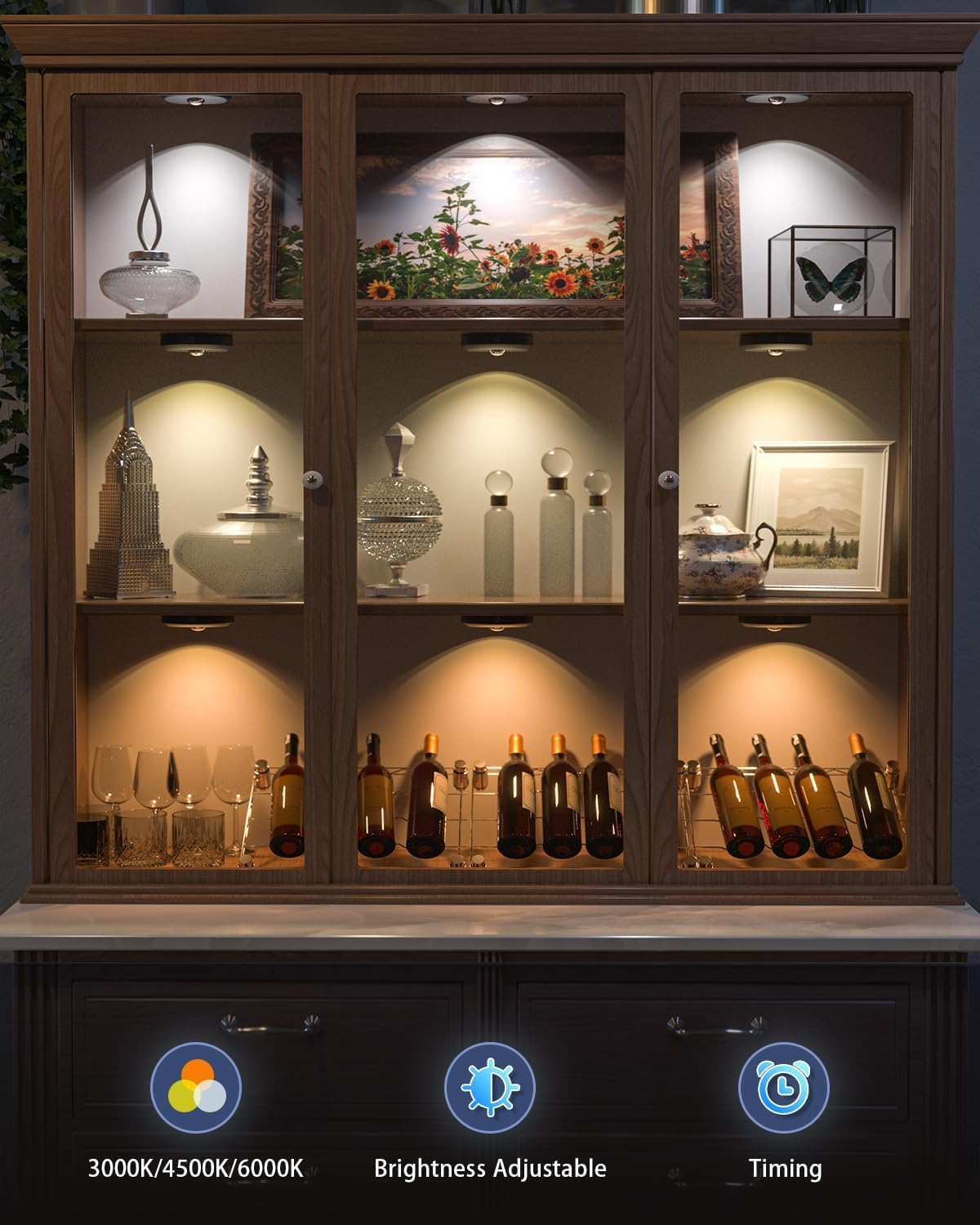 WILLED Luci LED Armadio Ricaricabili con Telecomando (6 pz) - immagine 5