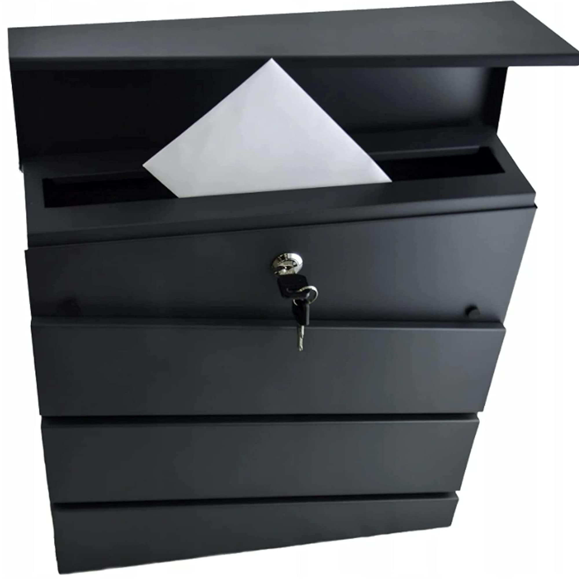 Virone Borneo Mailbox con Porta Giornali, Nero