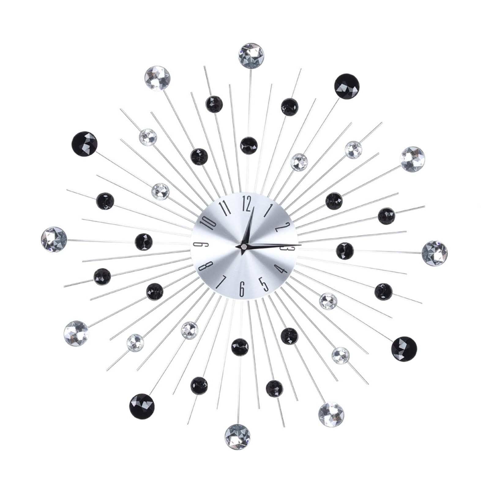 Orologio da Parete Moderno Scintillante 51x51x5 cm, Argento