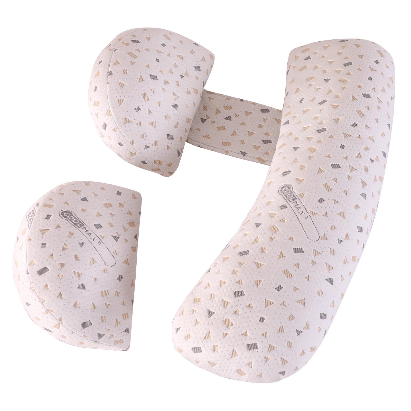 Gkxlh Cuscino per Gravidanza, Doppio Cuneo, Pois Grigi