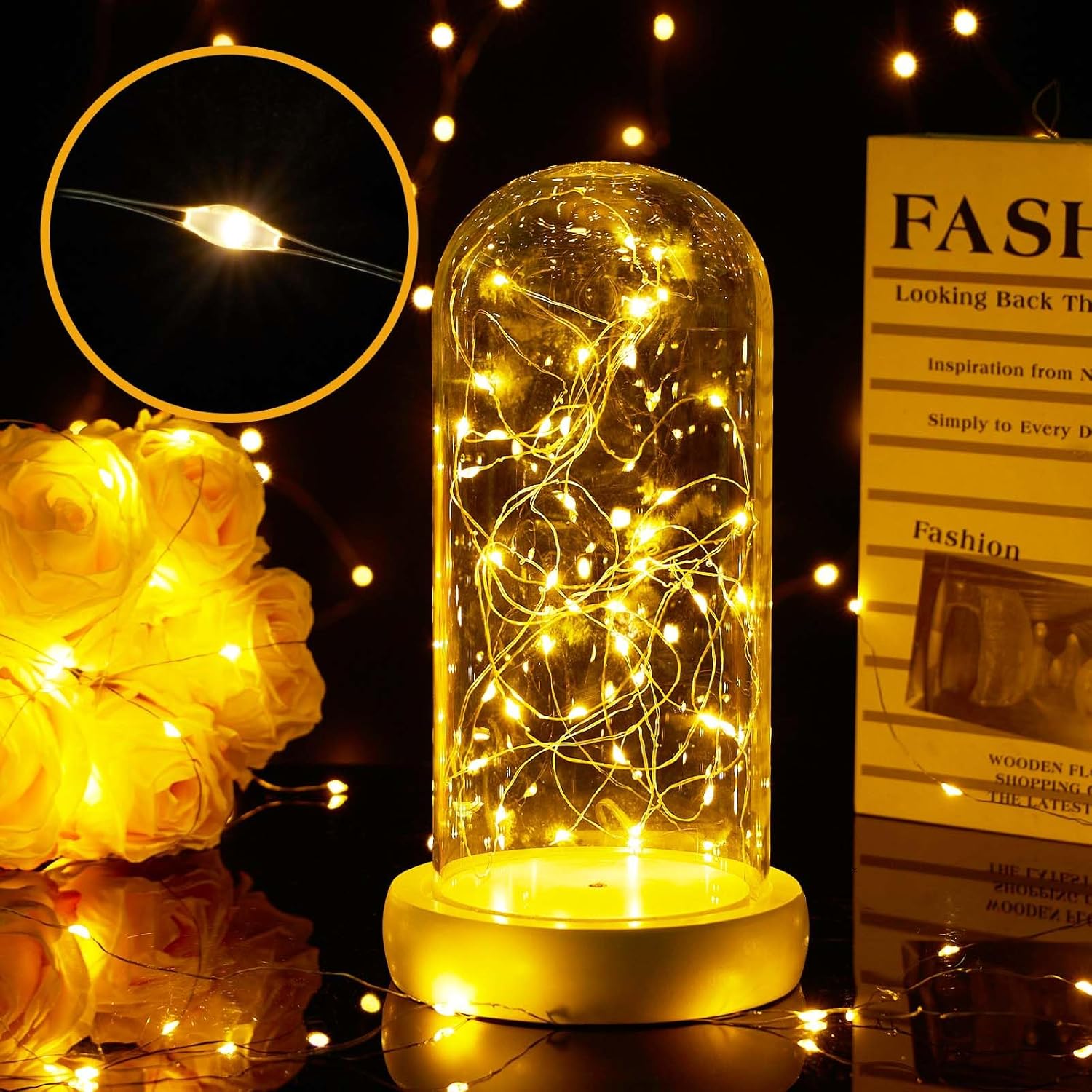 Micro LED Luci Stringa 1M 10 LEDs, 20 Pezzi, Bianco Caldo - immagine 3