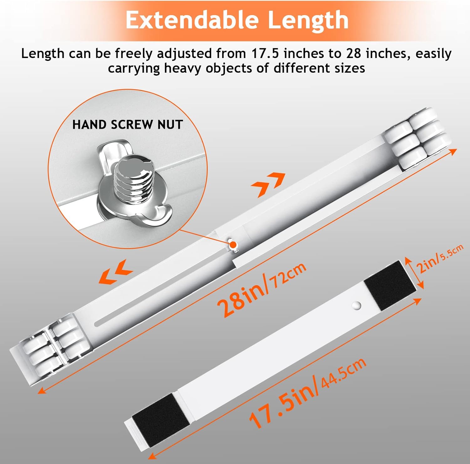 Ronlap Base Lavabiancheria Regolabile con Freno, Bianco - immagine 3