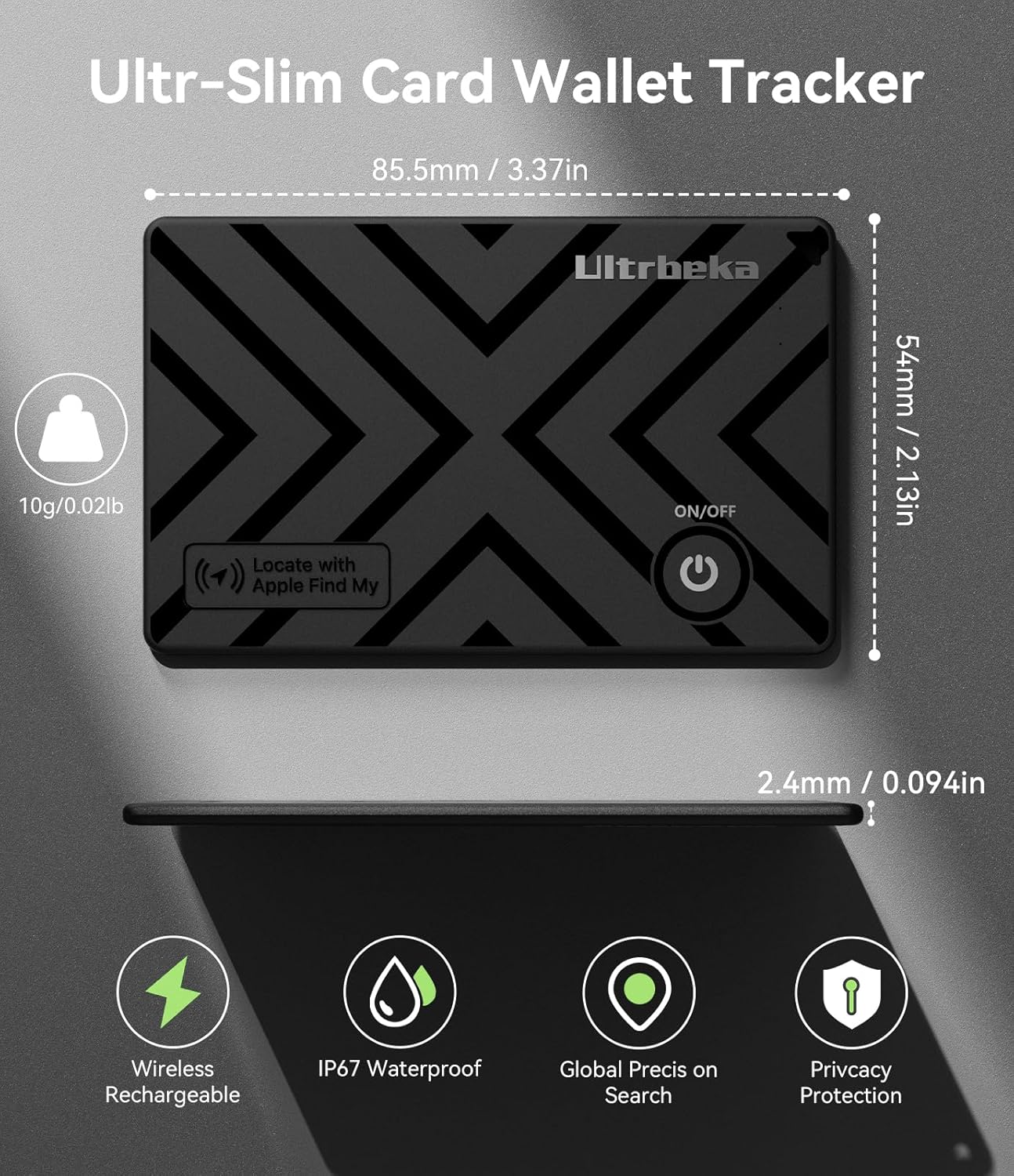 4-Pack Wallet Tracker MFi Certificato con Caricatore Wireless - immagine 3