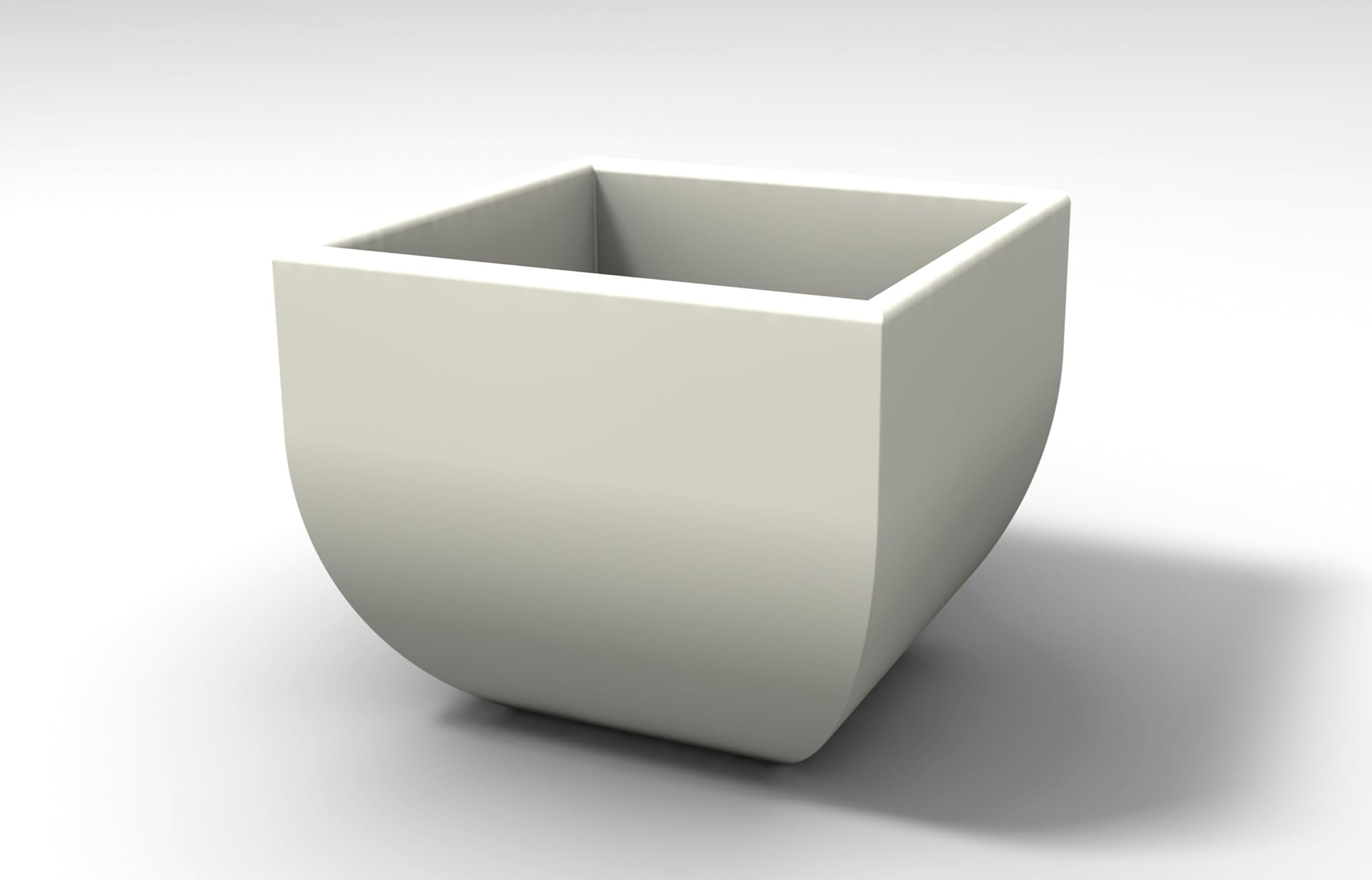 Kloris Vaso Moderno Quadrato MEDITERRANEO Liscio 50x50cm, Bianco