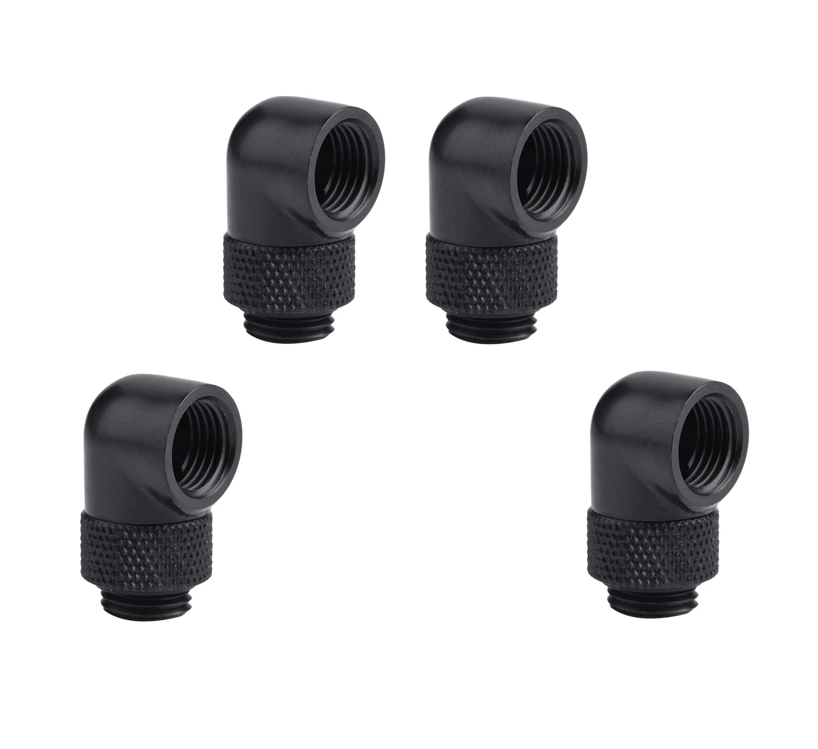 4 Pezzi G1/4 Pollici Maschio a Femmina Extender Raccordo 90°Rotary Enhance Multi-Link Raccordo per Sistema di Raffreddamento ad Acqua del Computer