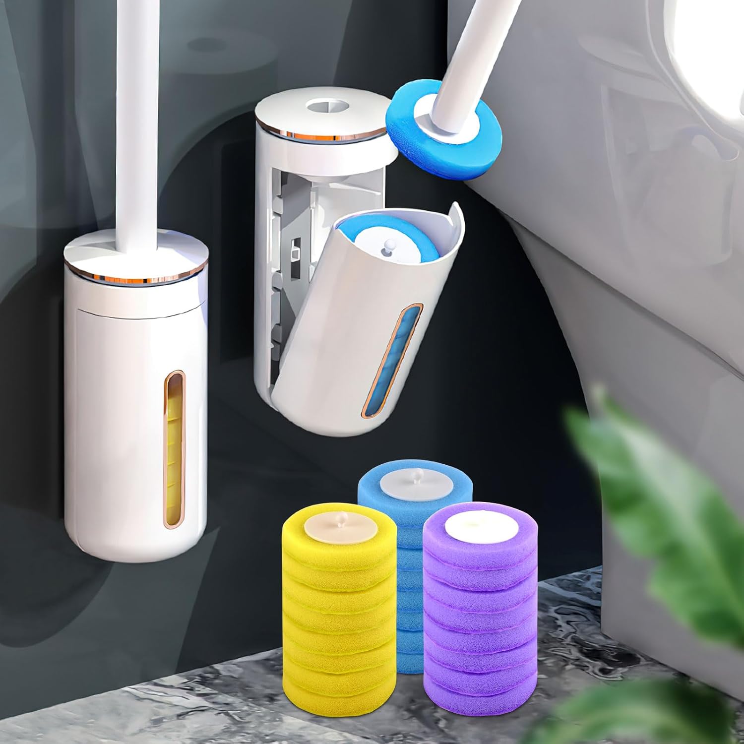 32 Spazzole per WC Ricaricabili con Detergente - immagine 2