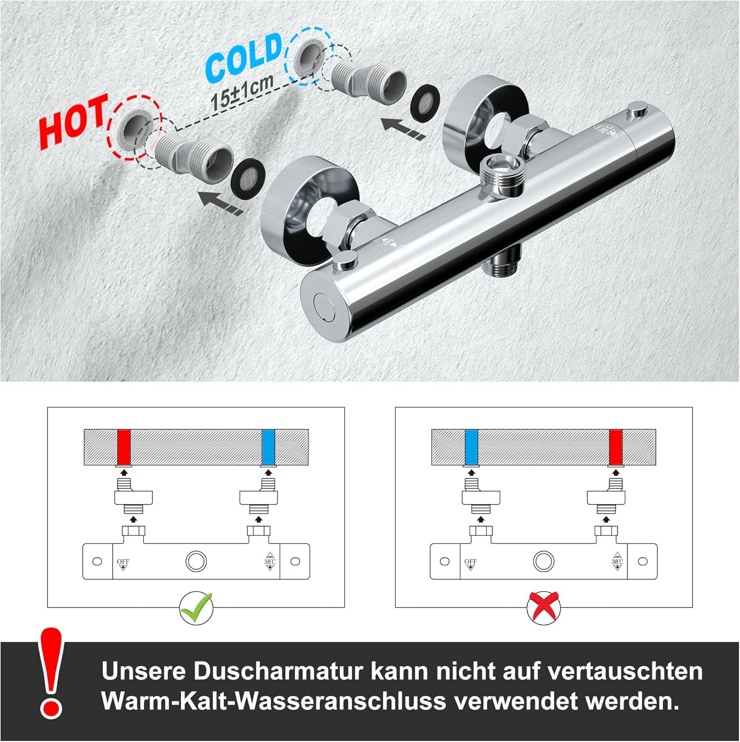 Görbach Colonna Doccia con Rubinetto Termostato, Cromo - immagine 6
