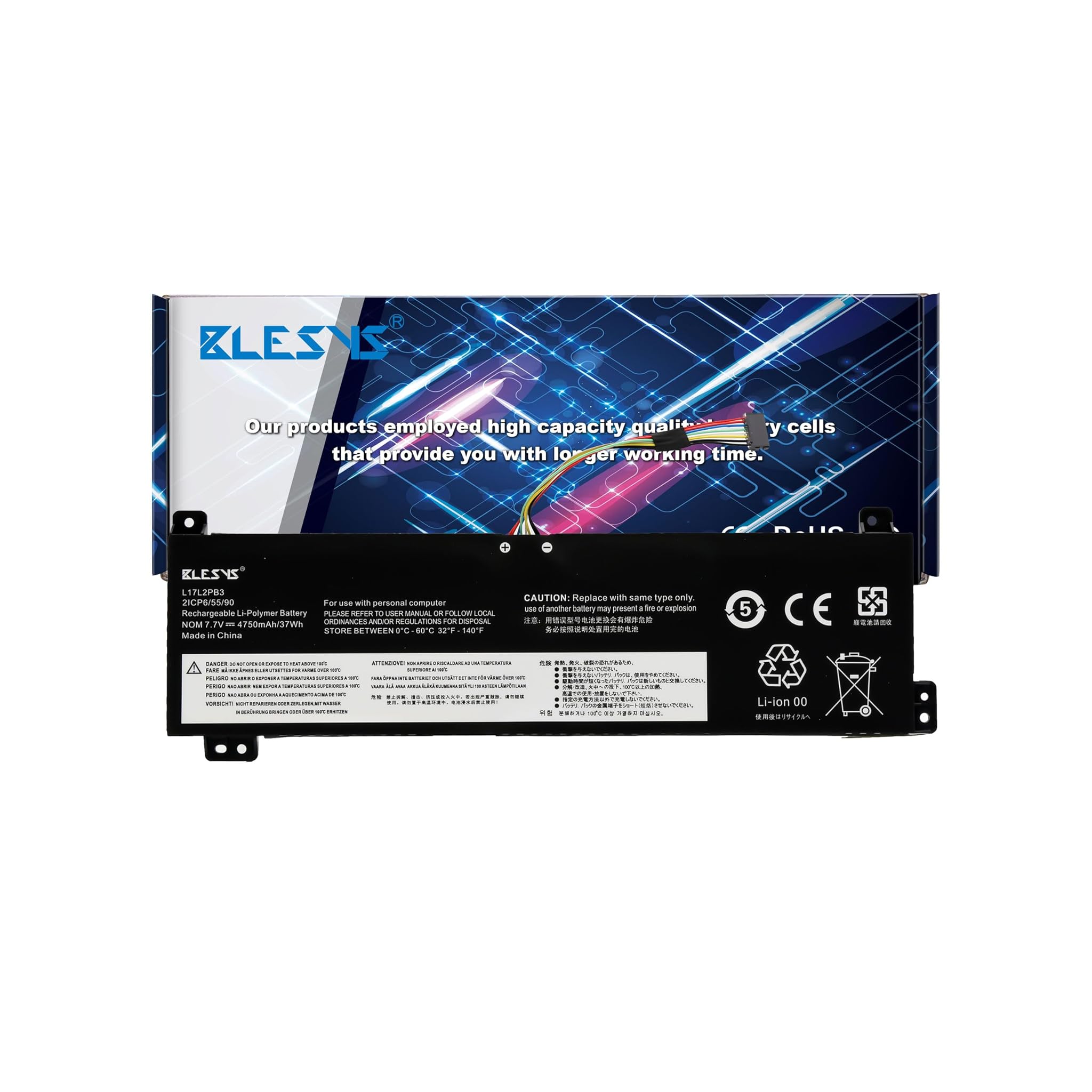 Blesys Batteria L17C2PB3 L17C2PB4 per Lenovo V130-15 V330-15