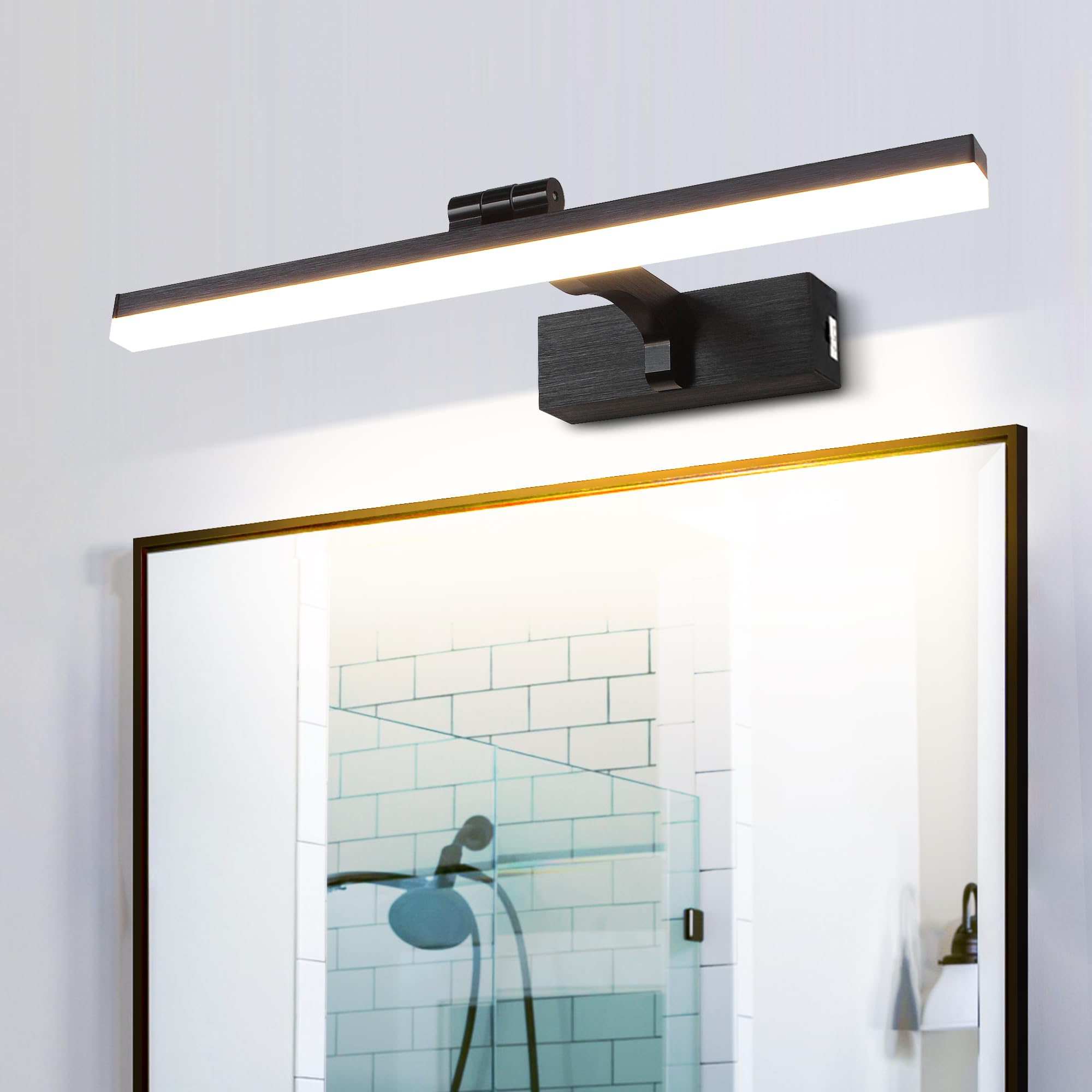 Lampada da Parete LED 40cm 8W Nera Spazzolata