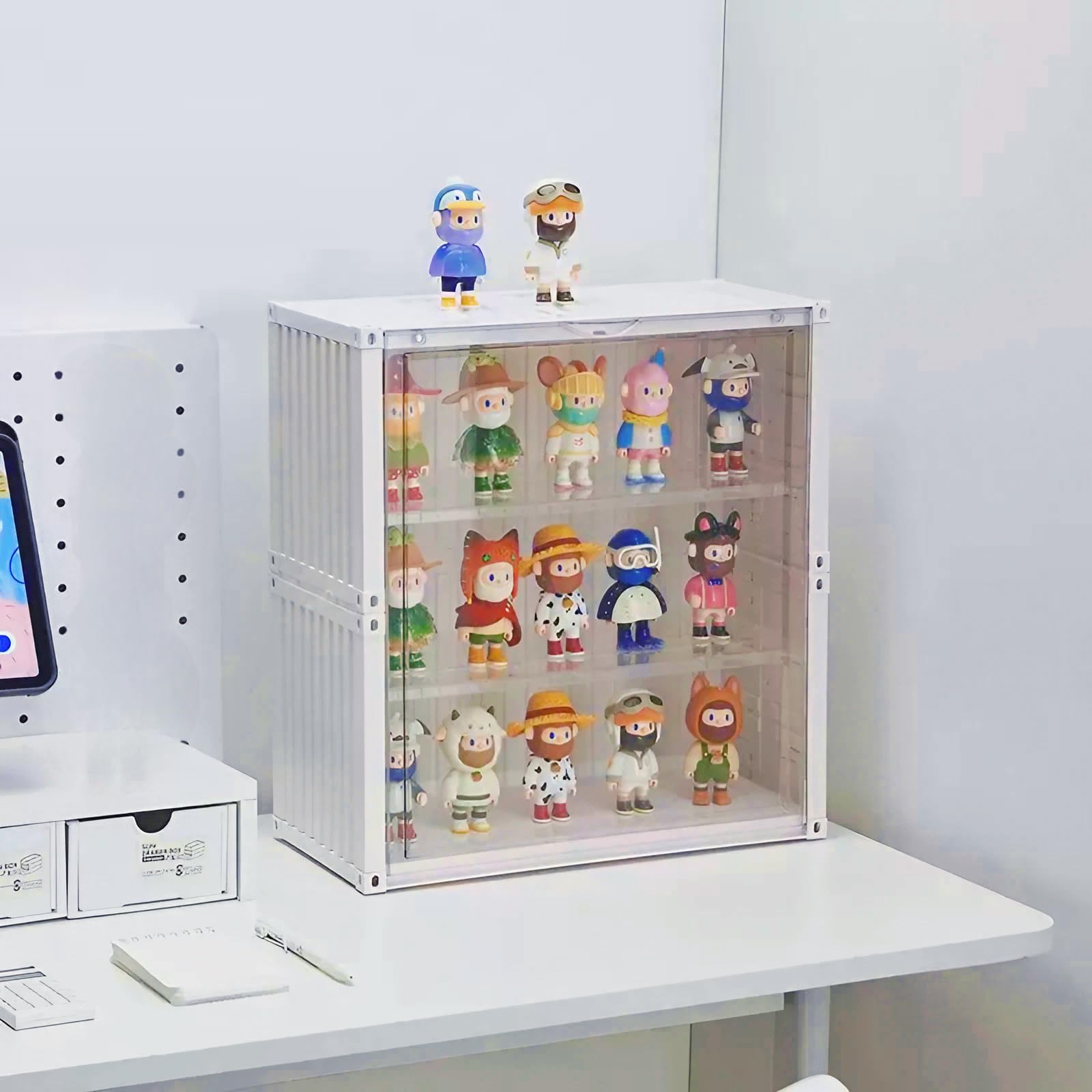 Vetrinetta Espositiva Acrilico con Porta e Scaletta 2 Gradini