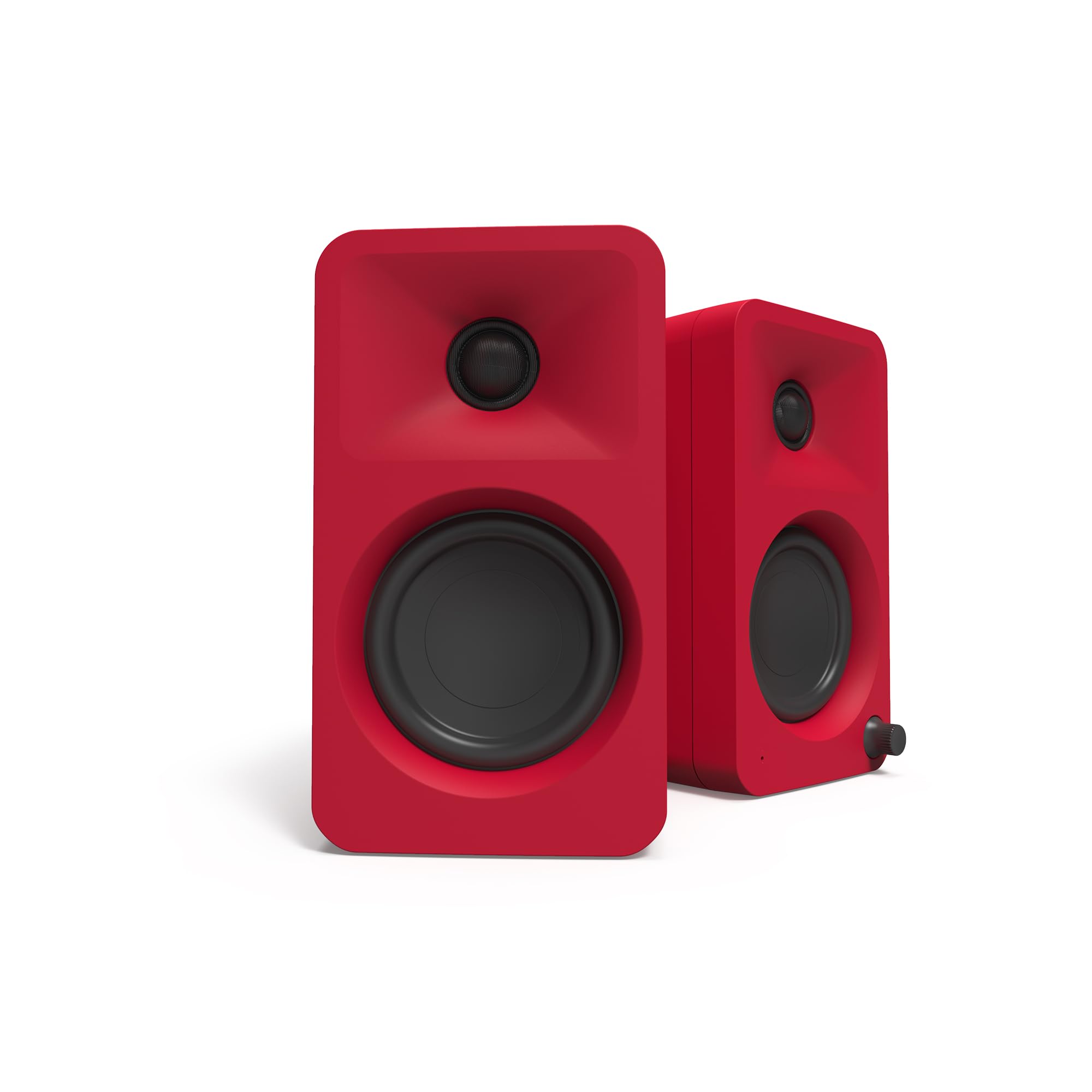 Kanto ORA 100W Powered Bi-amp Reference Desktop Computer Speakers w/Bluetooth 5.0 & USB-C | 100 Hz Crossover | Reference Quality Sound | Pair | Red