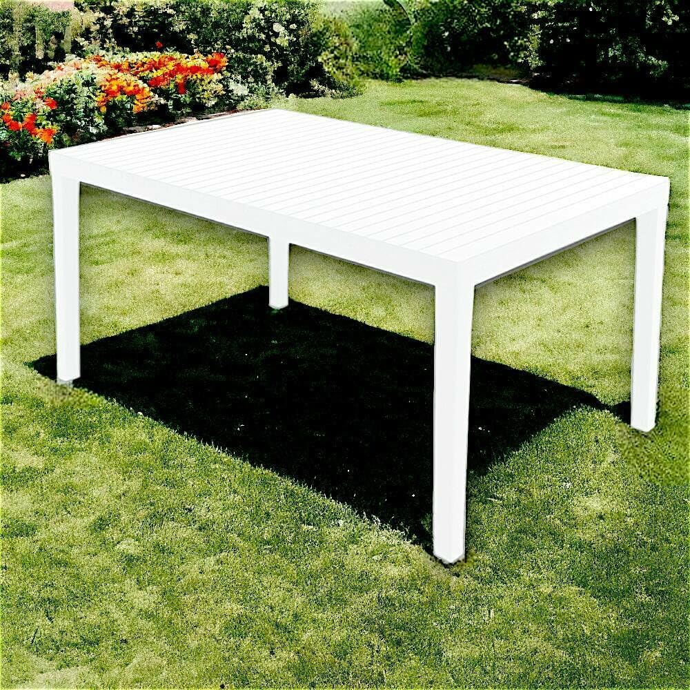 Dmora Tavolo da Esterno Maratea 150x90h72 Cm, Bianco