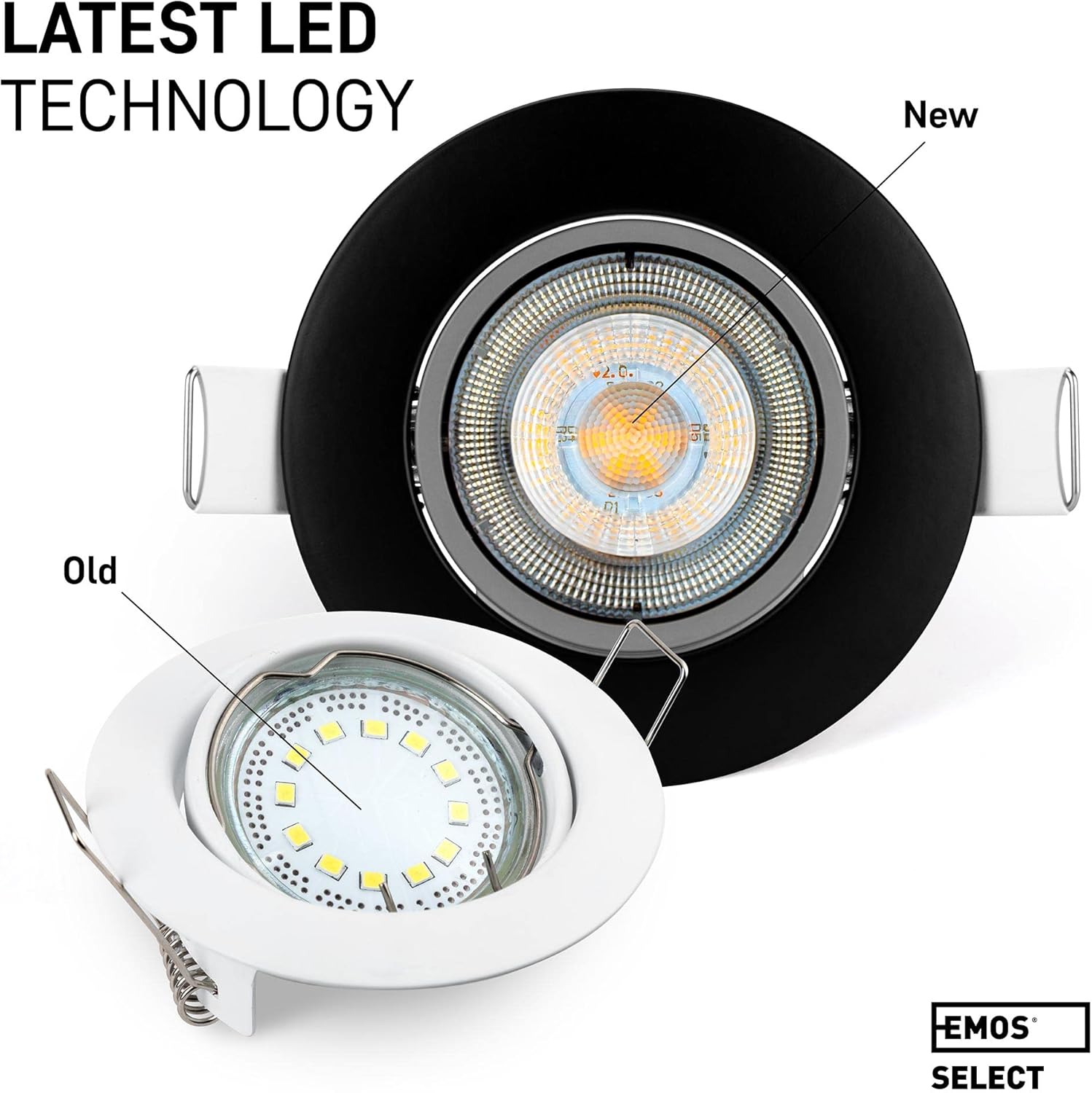 Emos Faretti LED da Incasso 5W 3000K (Set 6 pezzi, nero) - immagine 2