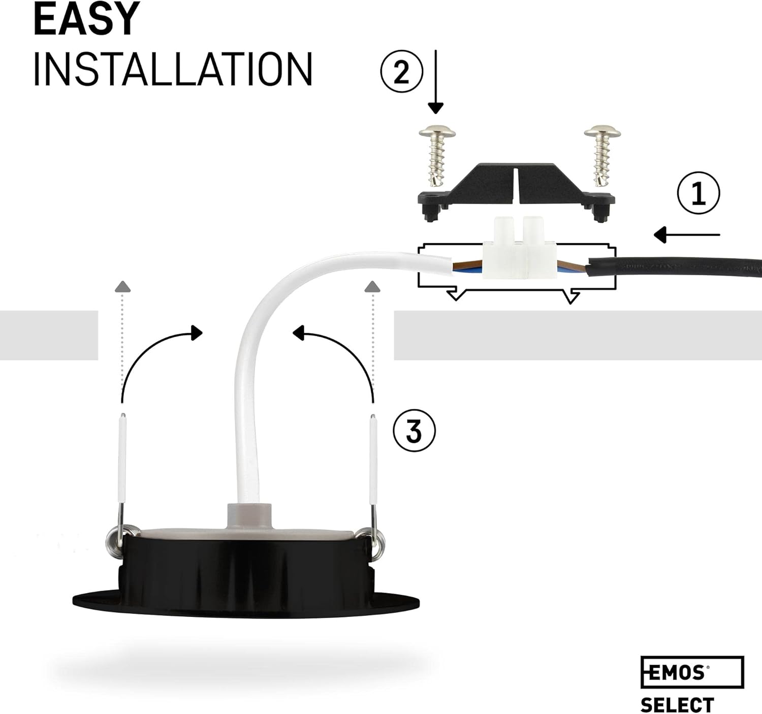 Emos Faretti LED da Incasso 5W 3000K (Set 6 pezzi, nero) - immagine 5