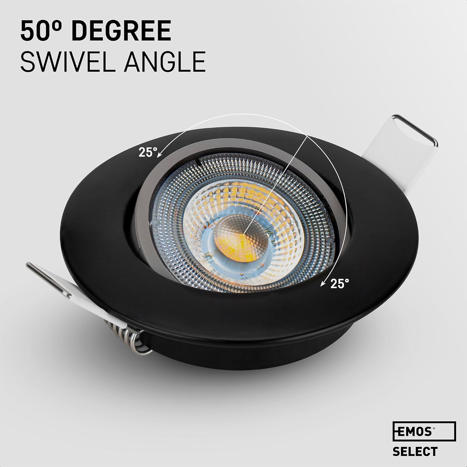 Emos Faretti LED da Incasso 5W 3000K (Set 6 pezzi, nero) - immagine 6