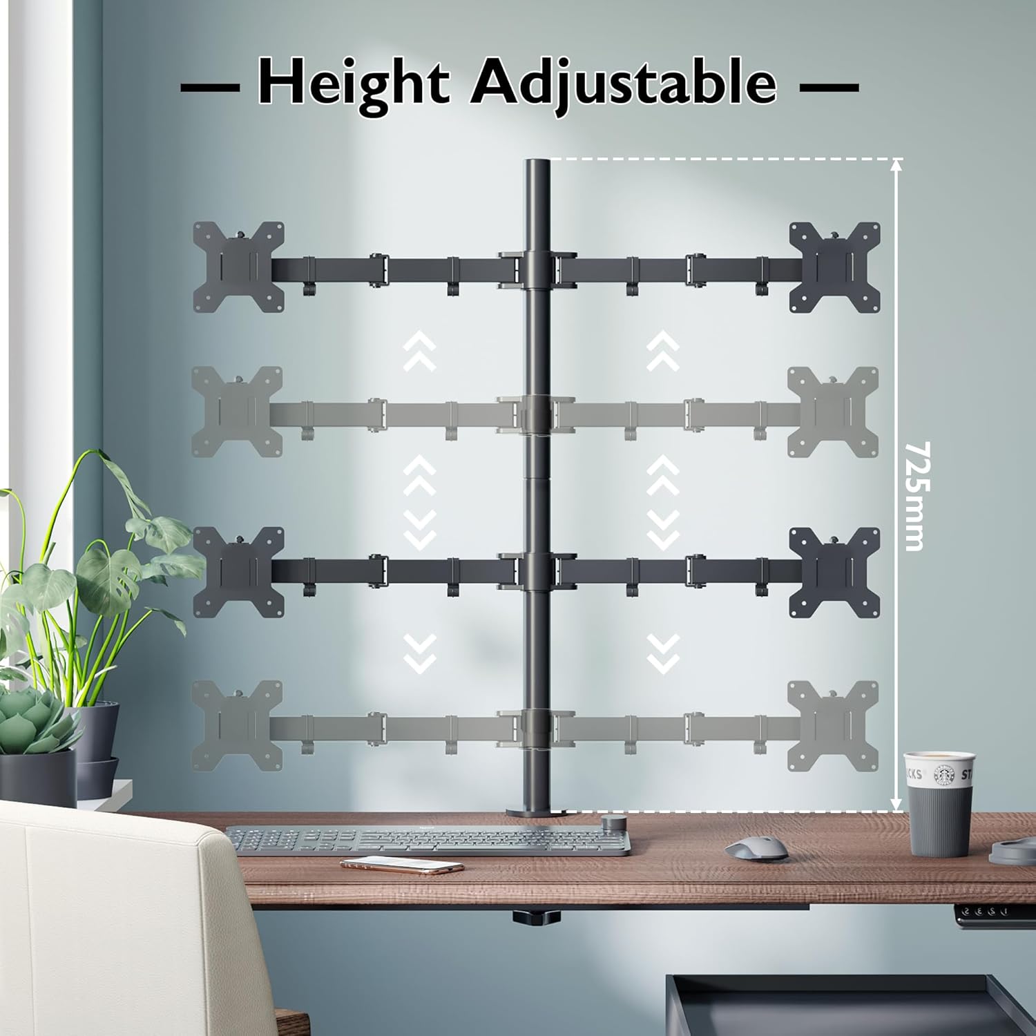 Bontec Supporto da Tavolo per 4 Monitor 13"-27" - immagine 3