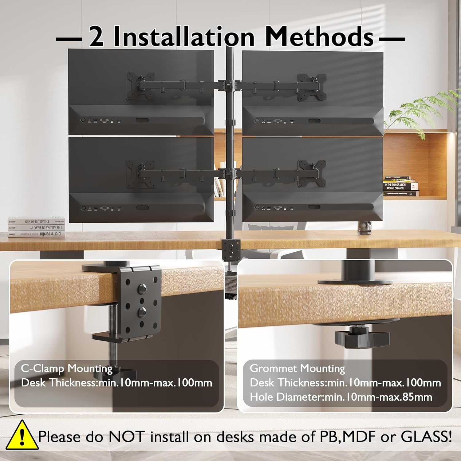 Bontec Supporto da Tavolo per 4 Monitor 13"-27" - immagine 5