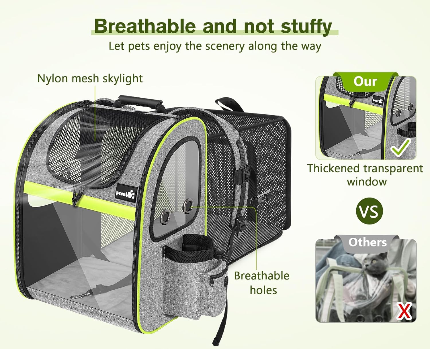 Pecute Zaino Porta Animali Estensibile - immagine 5