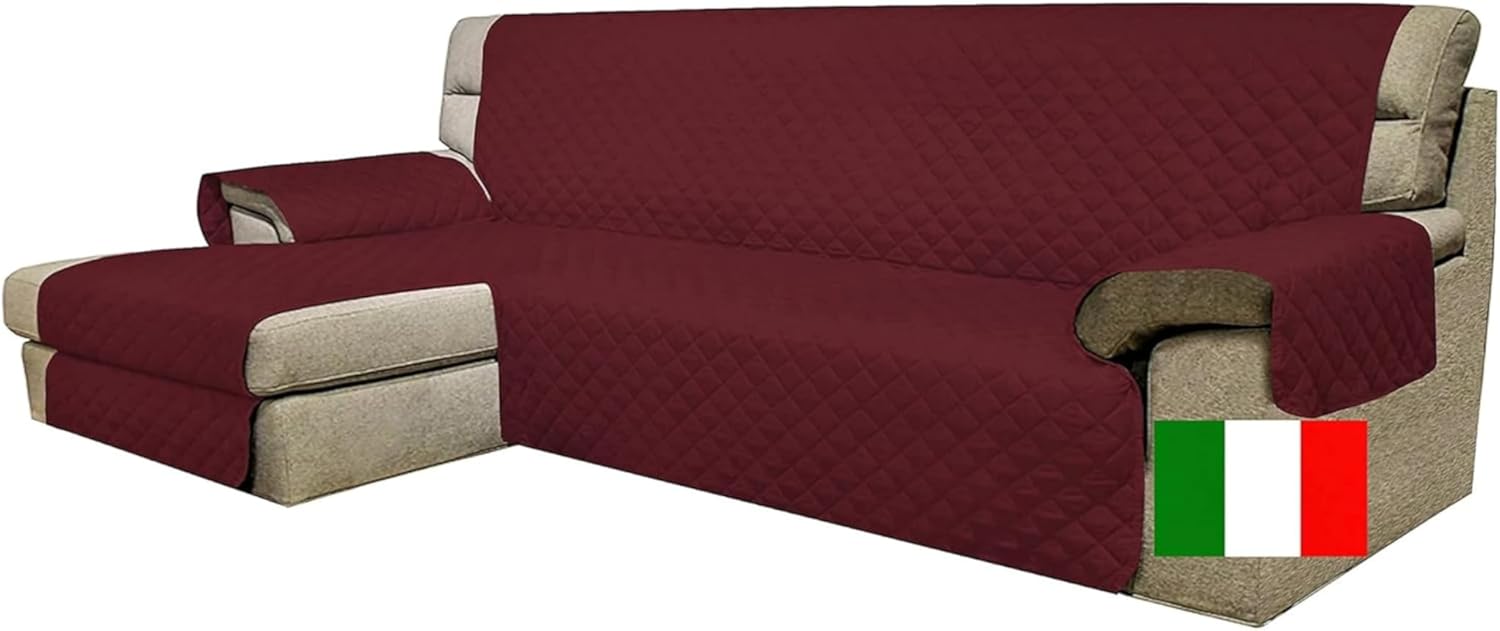 Moonange Copridivano 2 Posti con Penisola 200cm, Bordeaux - immagine 1